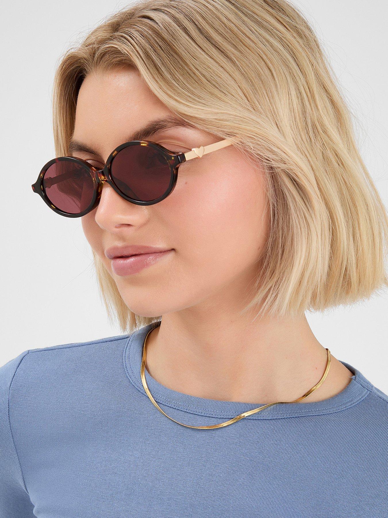  image of accessorize-tort-oval-sunglasses