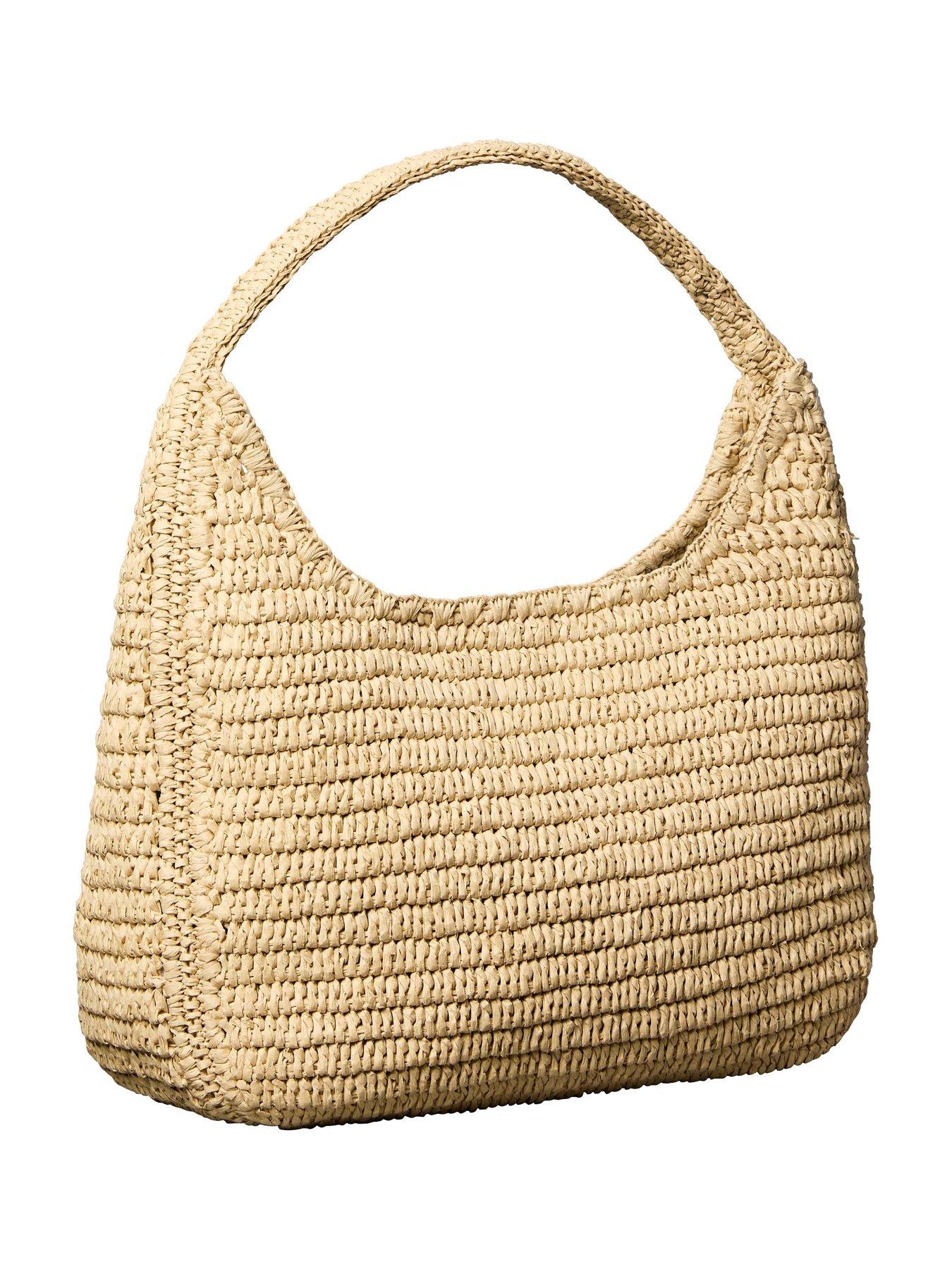 Image 2 of 2 of Calvin Klein Bold Ck Raffia Large Shoulder Bag - Beige