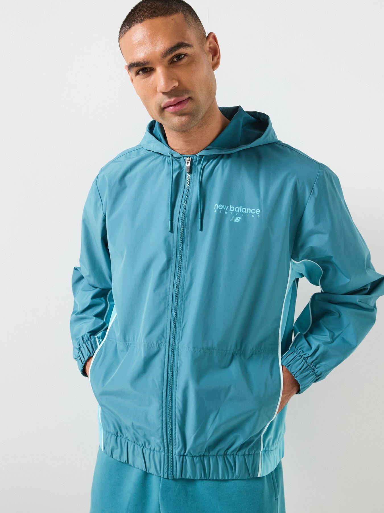 Image 1 of 6 of New Balance Mens Linear Graphic Woven Jacket - Blue
