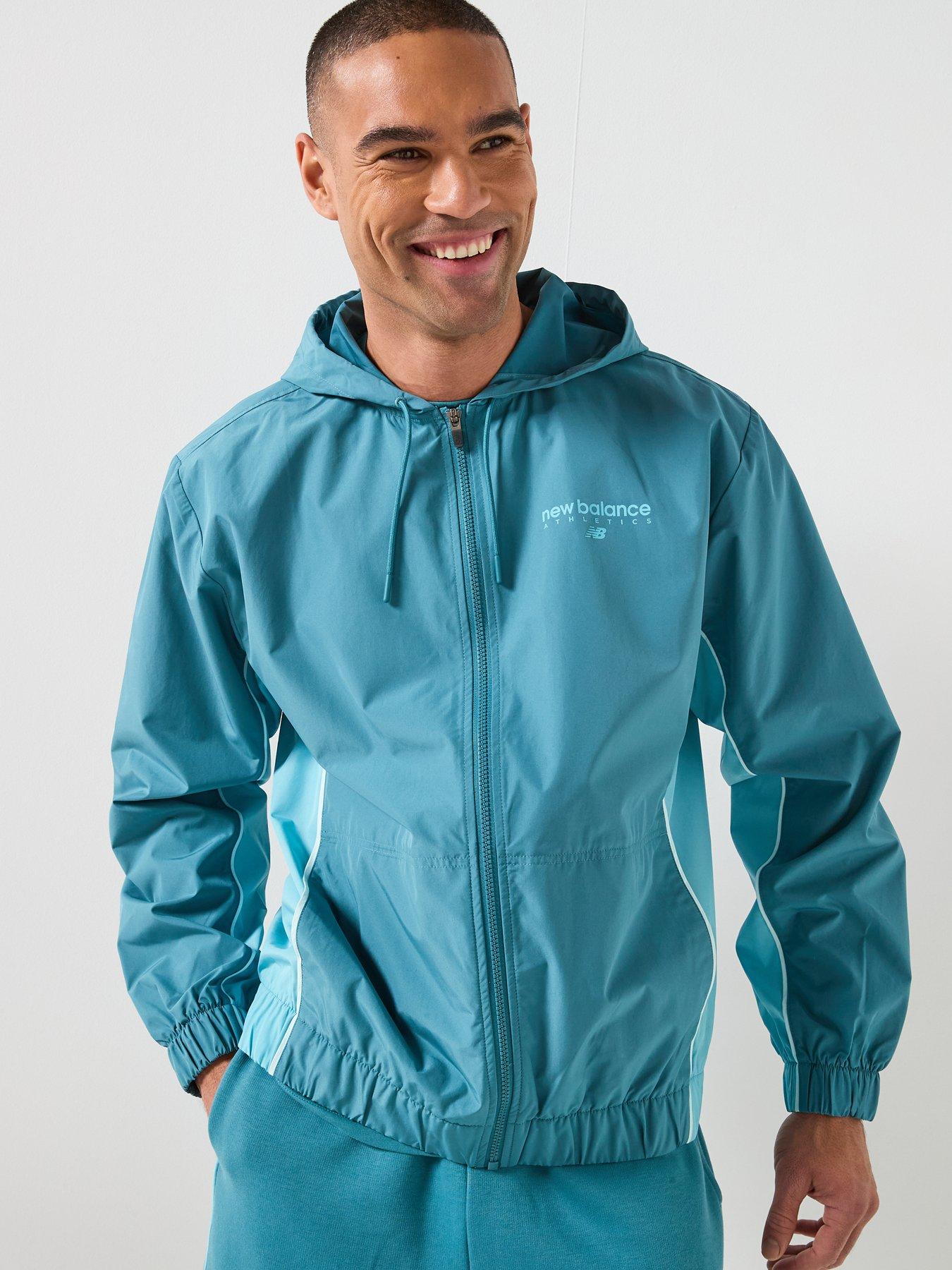 Image 5 of 6 of New Balance Mens Linear Graphic Woven Jacket - Blue