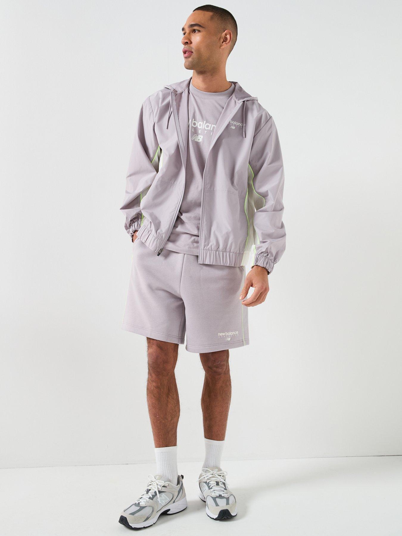 Image 3 of 5 of New Balance Mens Linear Graphic Woven Jacket - Grey