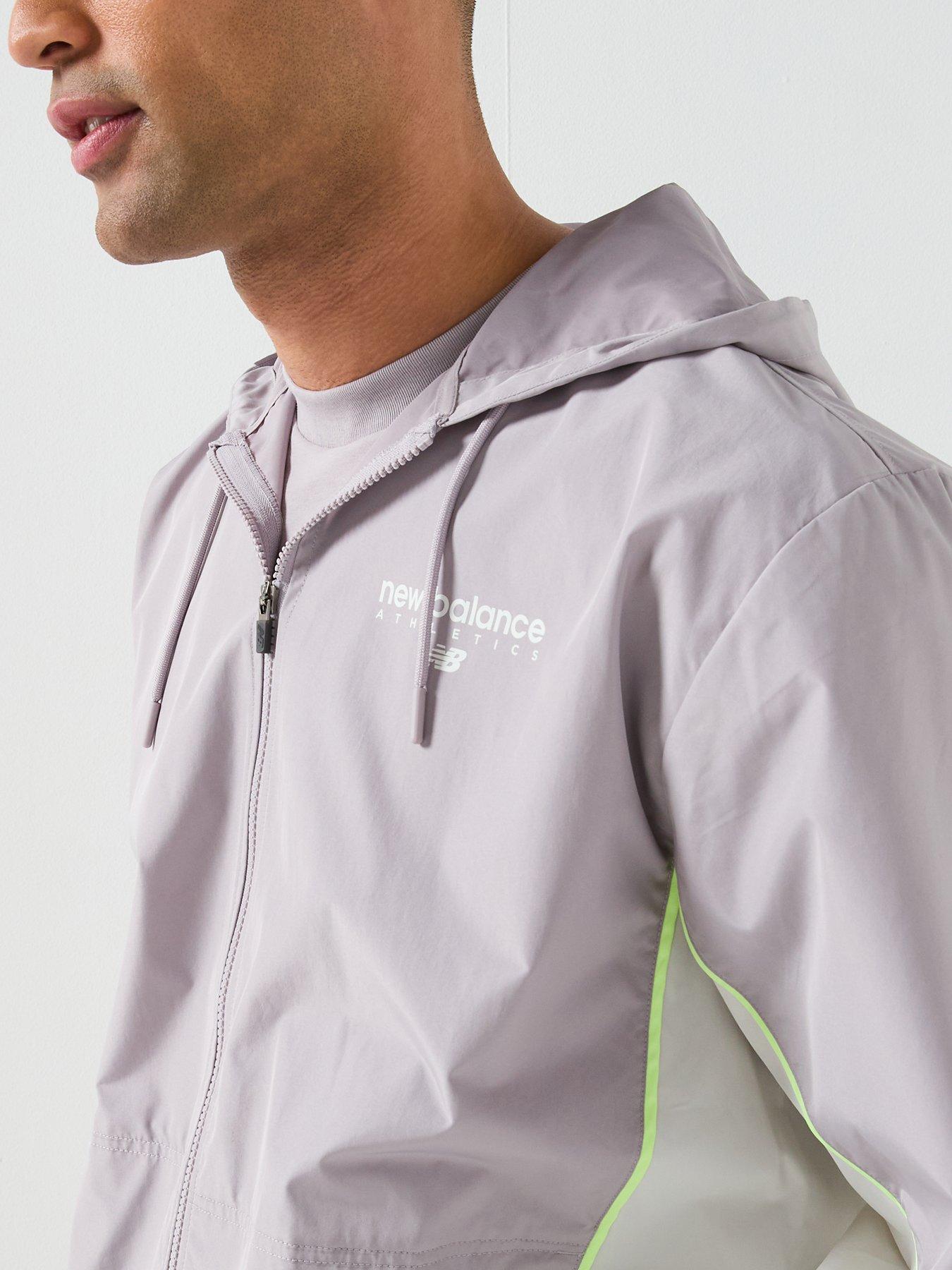 Image 4 of 5 of New Balance Mens Linear Graphic Woven Jacket - Grey