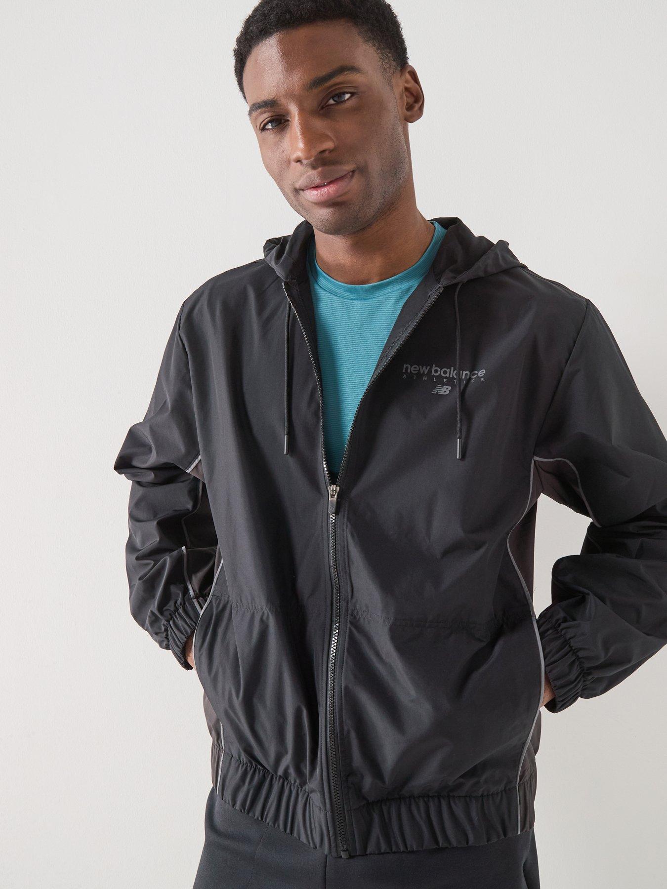 Image 1 of 5 of New Balance Mens Linear Graphic Woven Jacket - Black