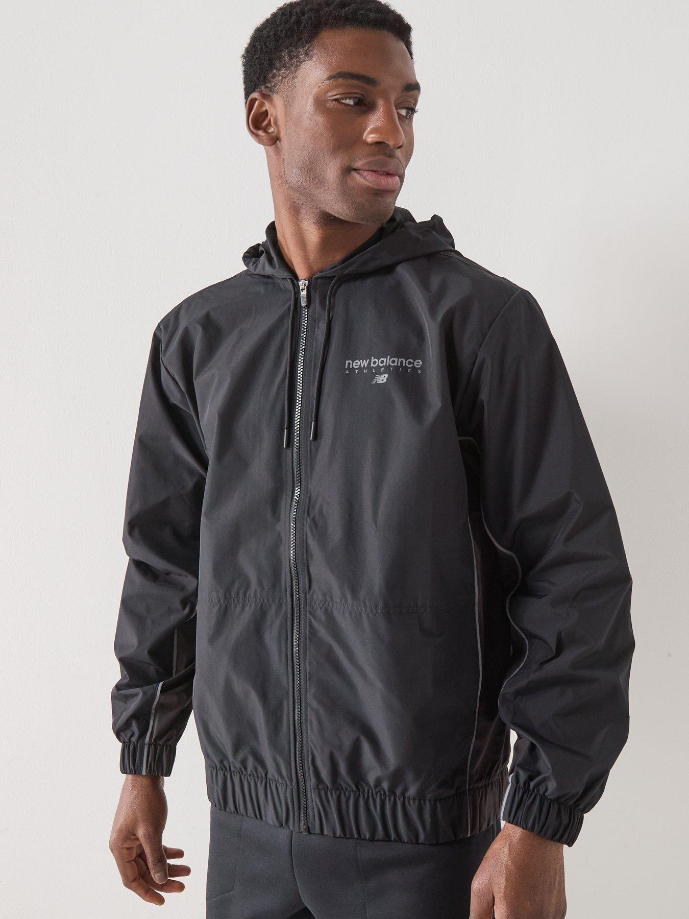 Image 4 of 5 of New Balance Mens Linear Graphic Woven Jacket - Black