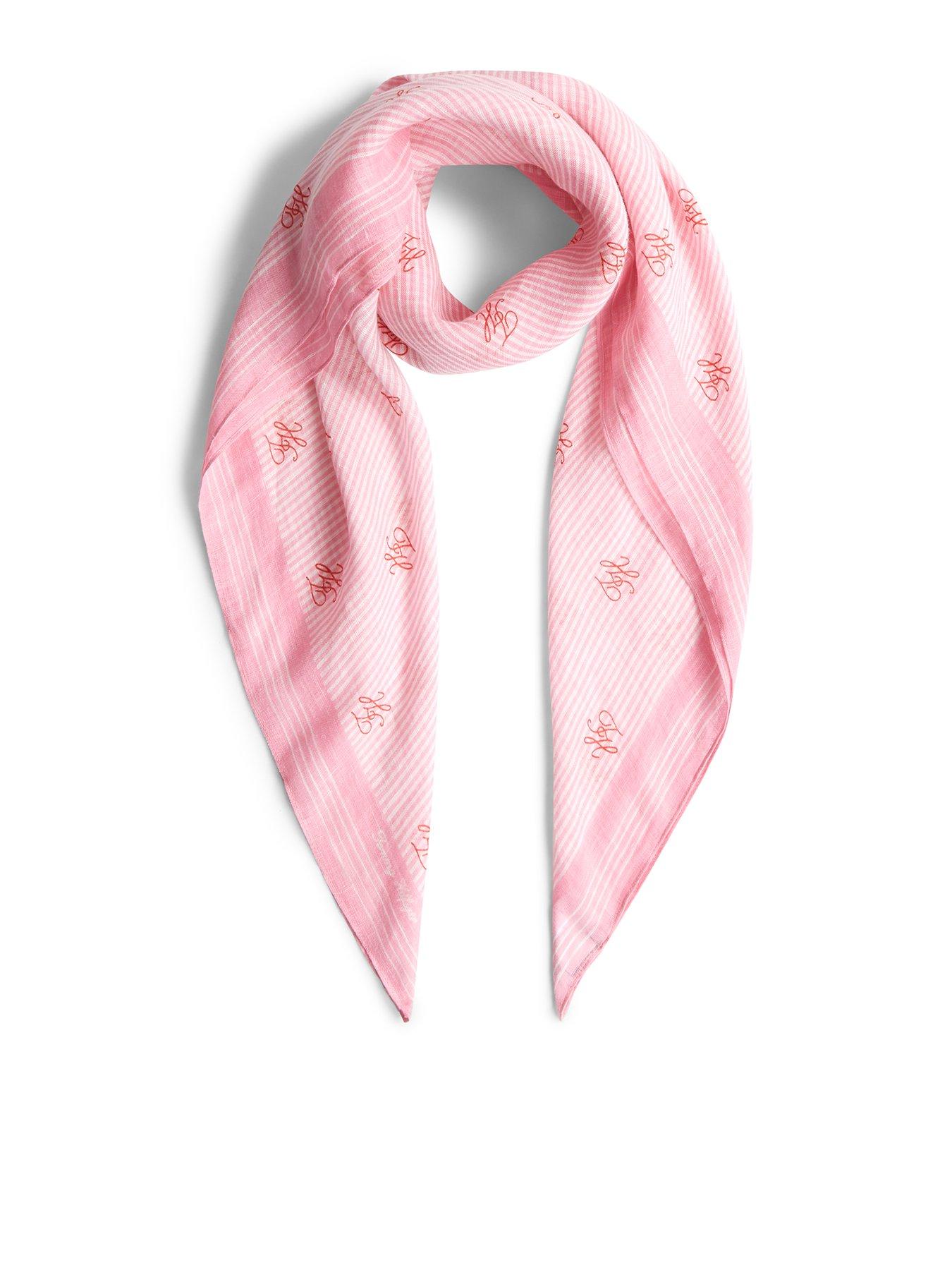 Tommy Hilfiger Script Monogram Linen Square Scarf - Pink