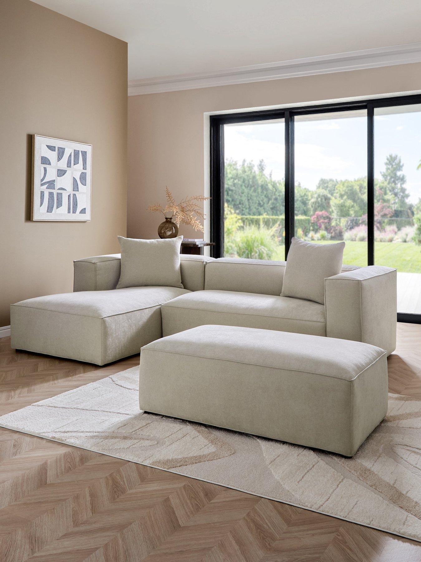 The Very Collection Larsen Left Hand Corner Chaise + Footstool Set (Buy  &  SAVE!)