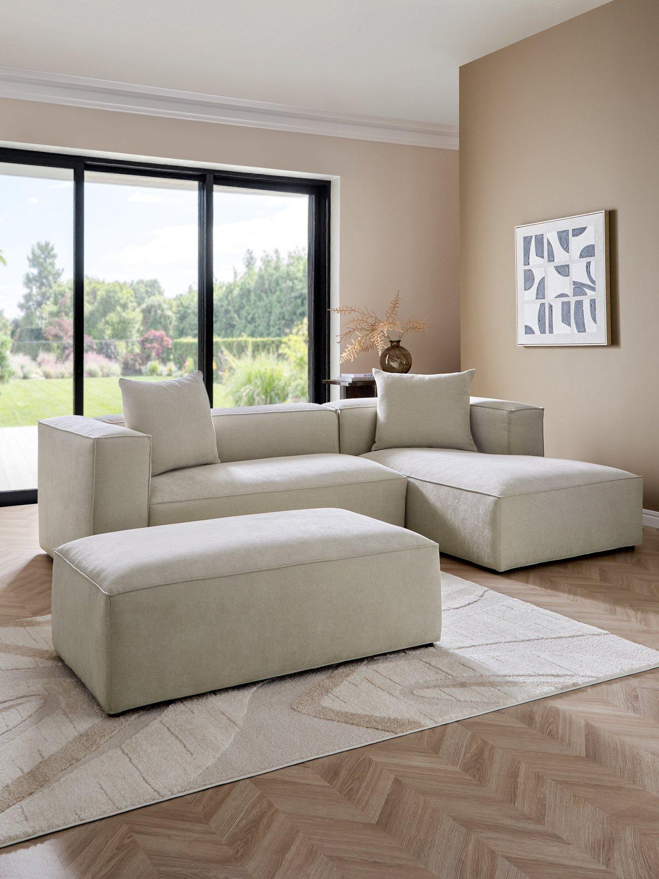 The Very Collection Larsen Right Hand Corner Chaise + Footstool Set (Buy  &  SAVE!)