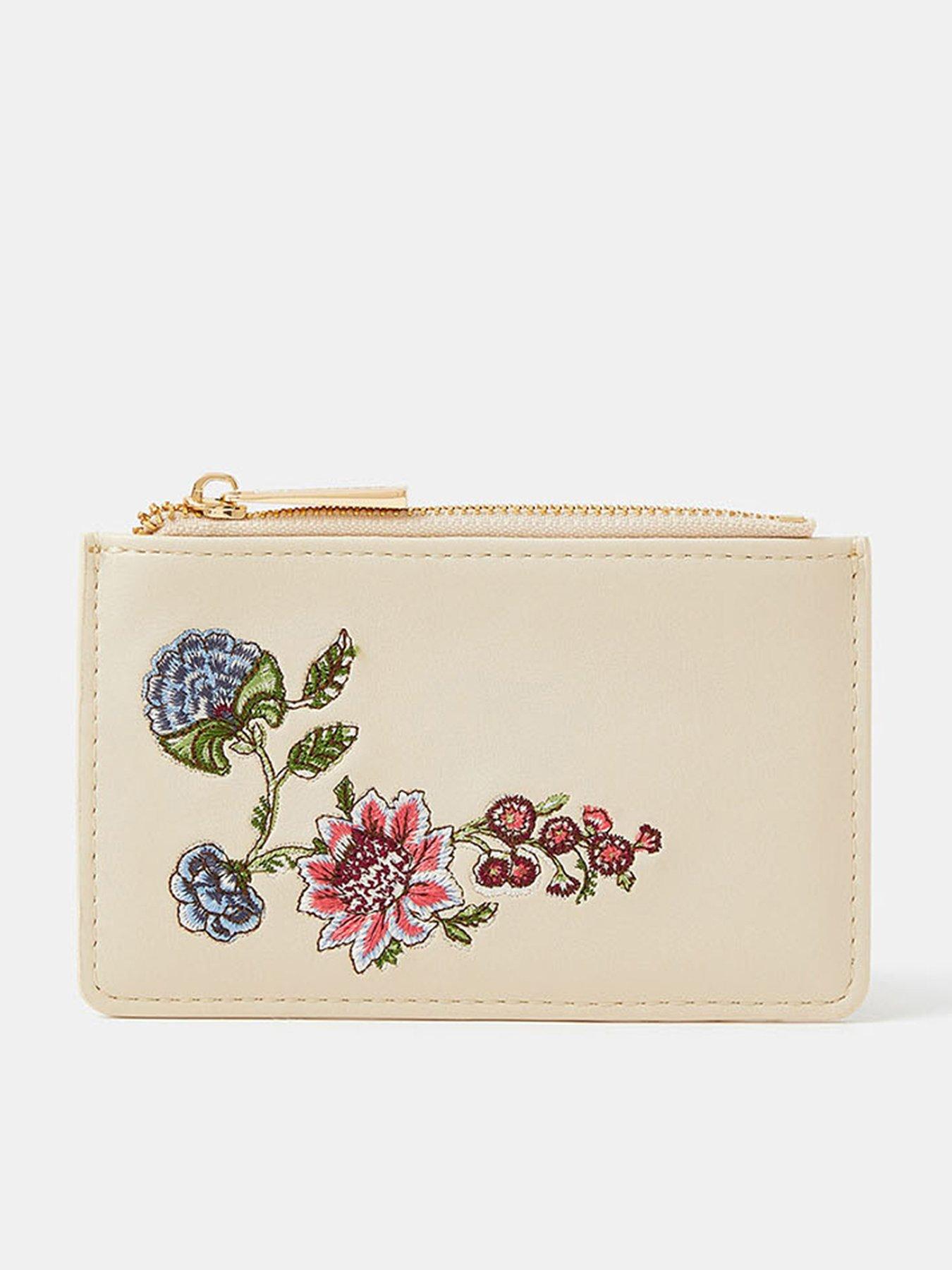  image of accessorize-floral-embroidered-card-holder