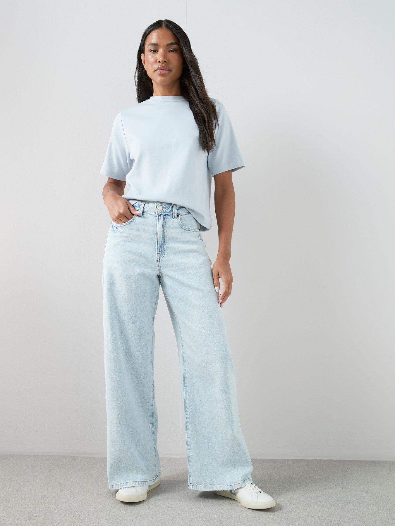 The Very Collection Wide Leg Supersoft Jeans - Light Wash