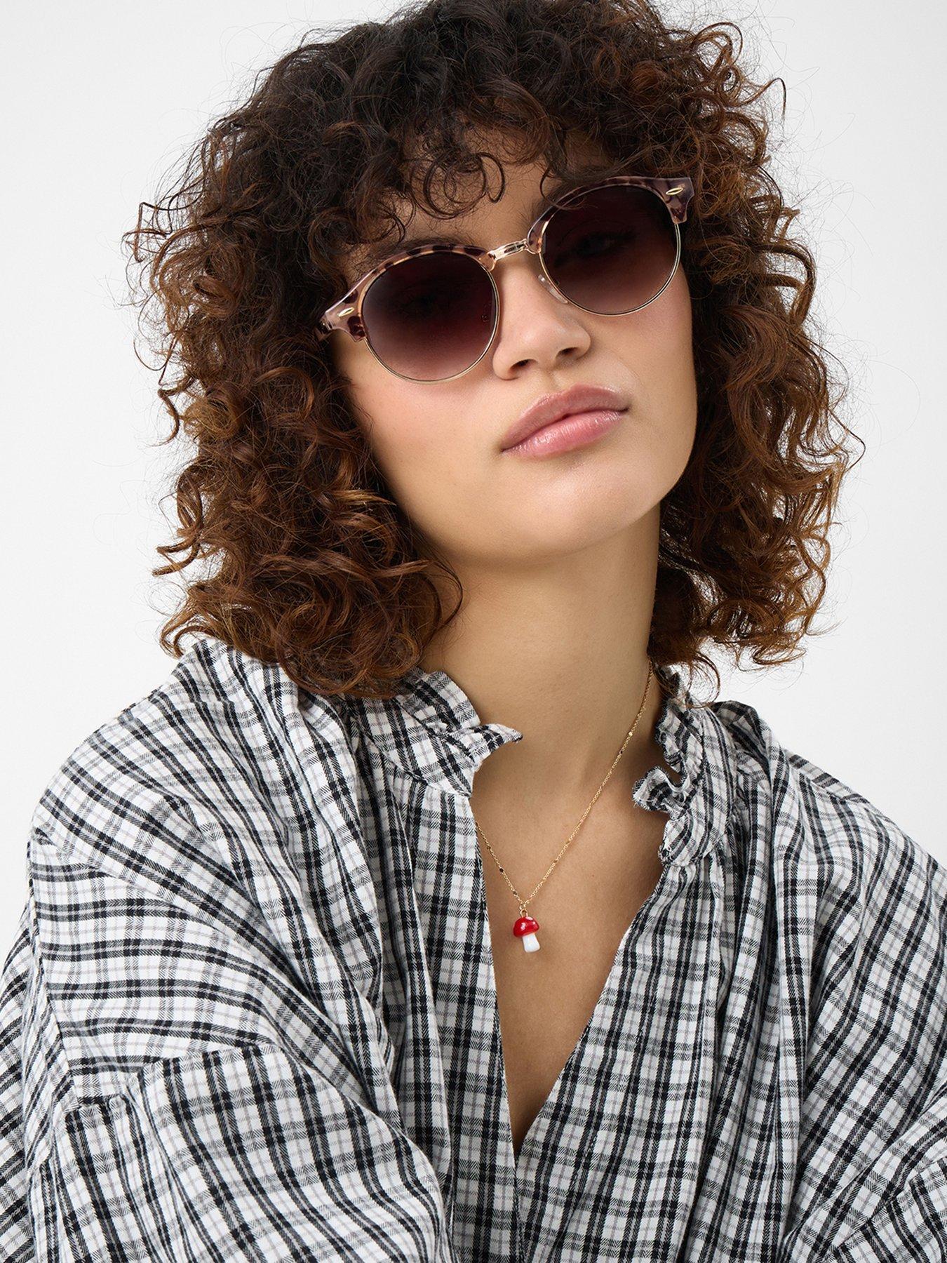 image of accessorize-tort-browline-sunglasses
