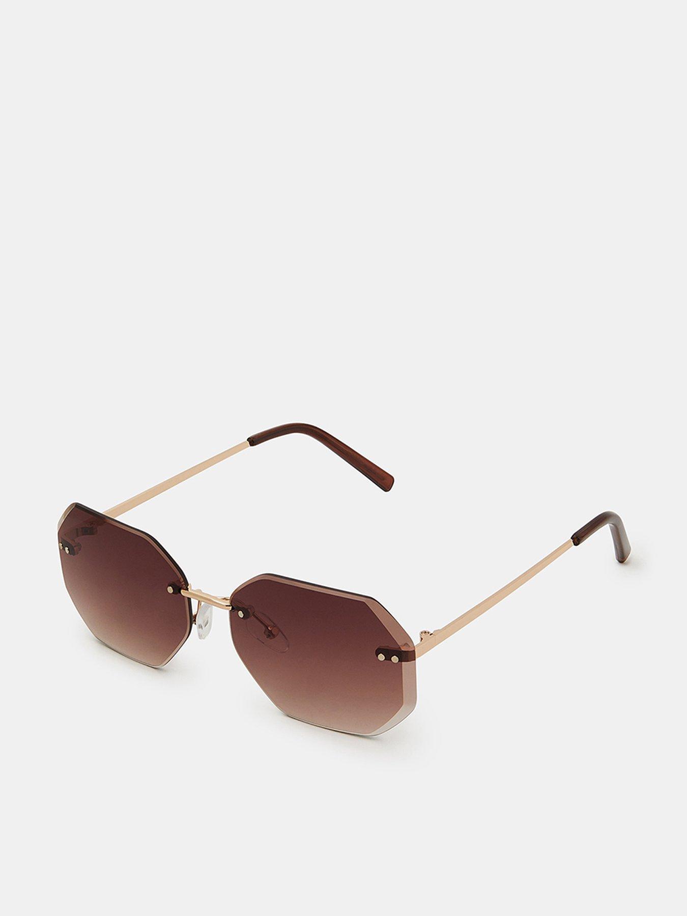  image of accessorize-geometric-rimless-sunglasses