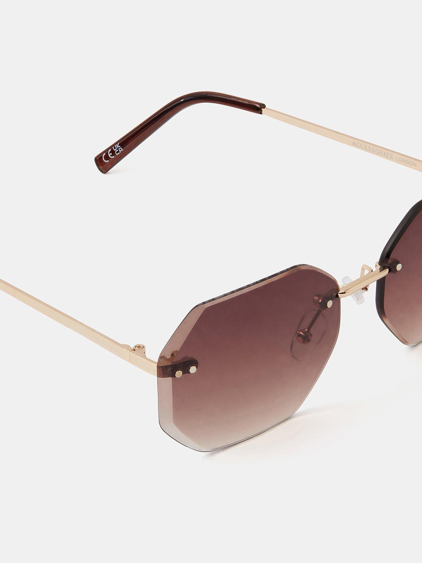  image of accessorize-geometric-rimless-sunglasses