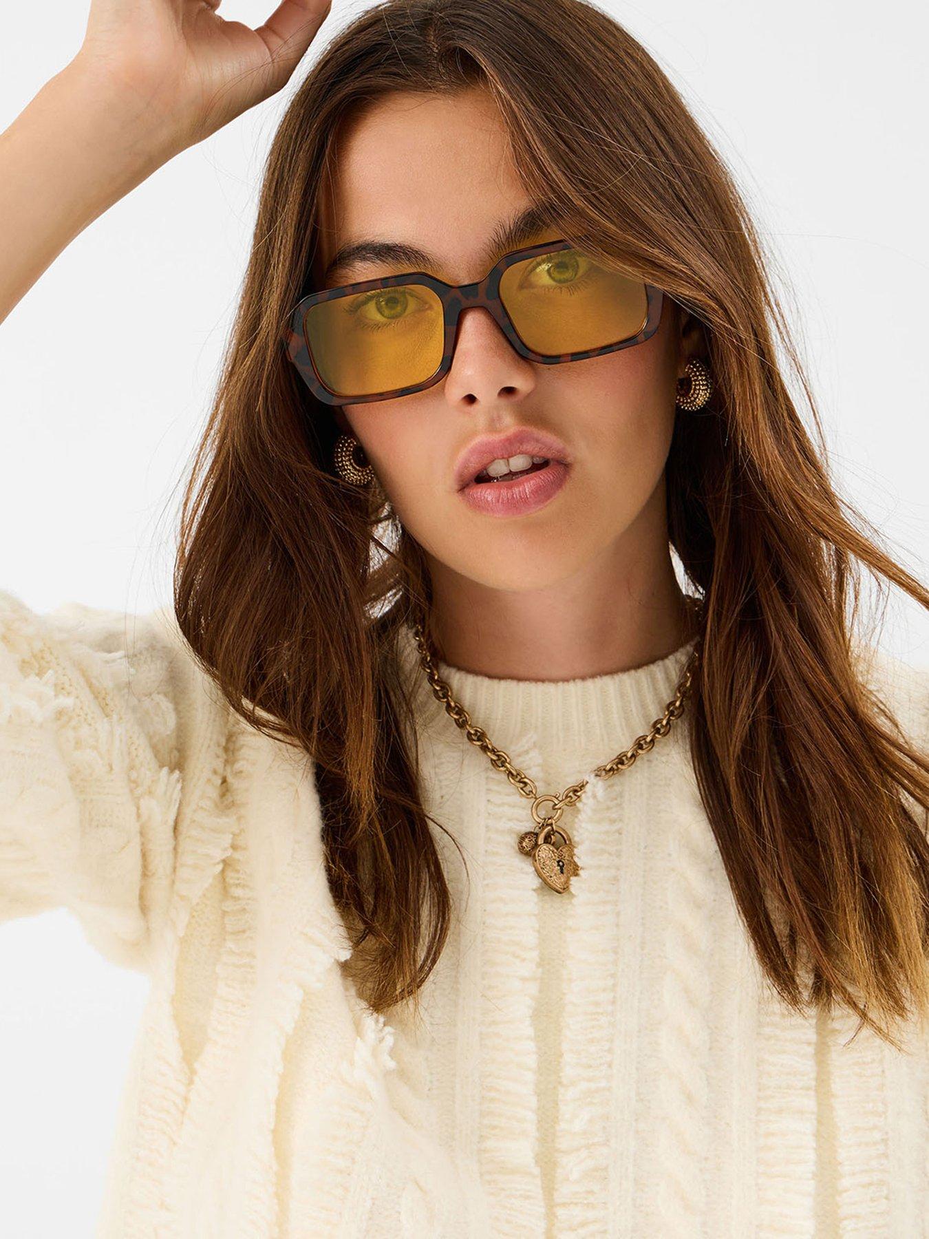  image of accessorize-retro-tort-square-sunglasses