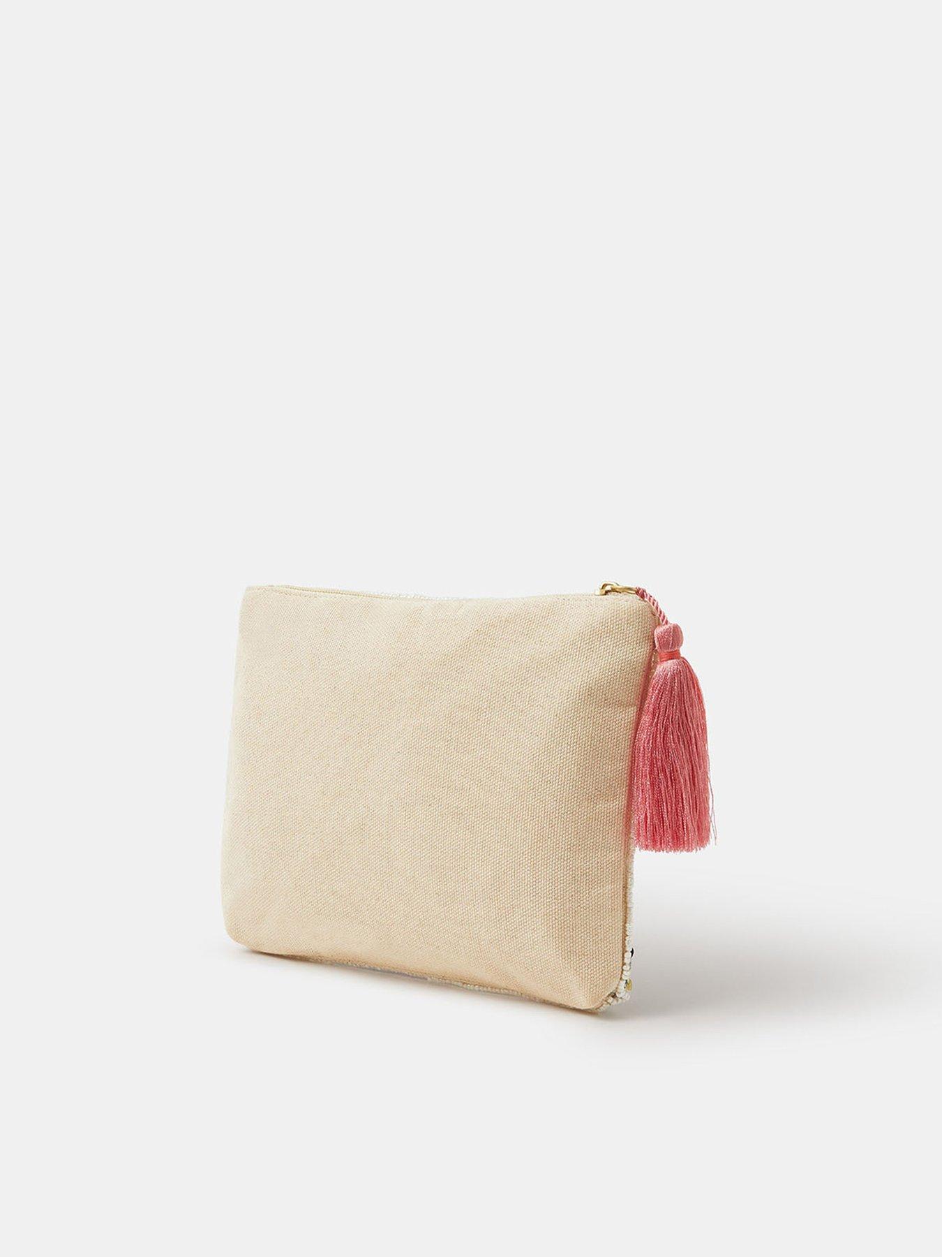  image of accessorize-embroidered-floral-sequin-pouch