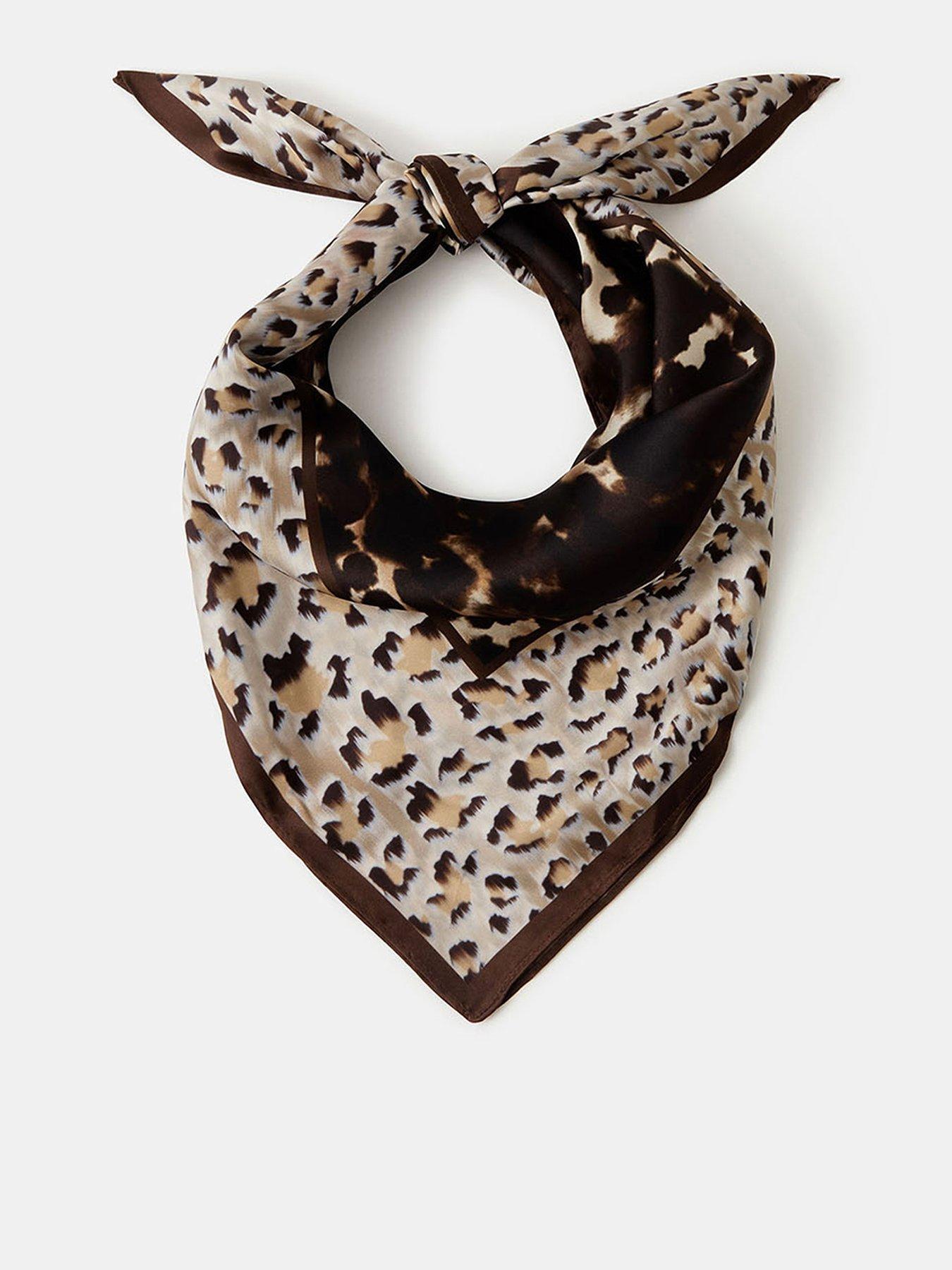 front image of accessorize-animal-print-square-satin-scarf