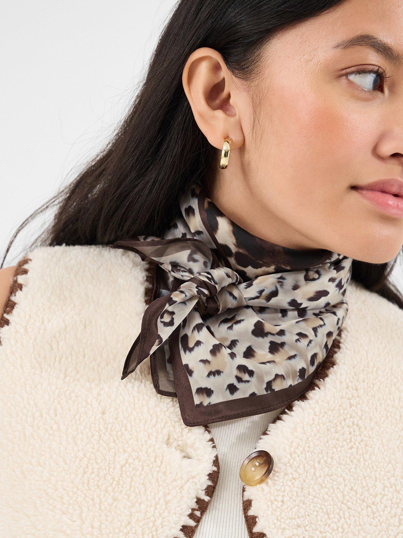  image of accessorize-animal-print-square-satin-scarf