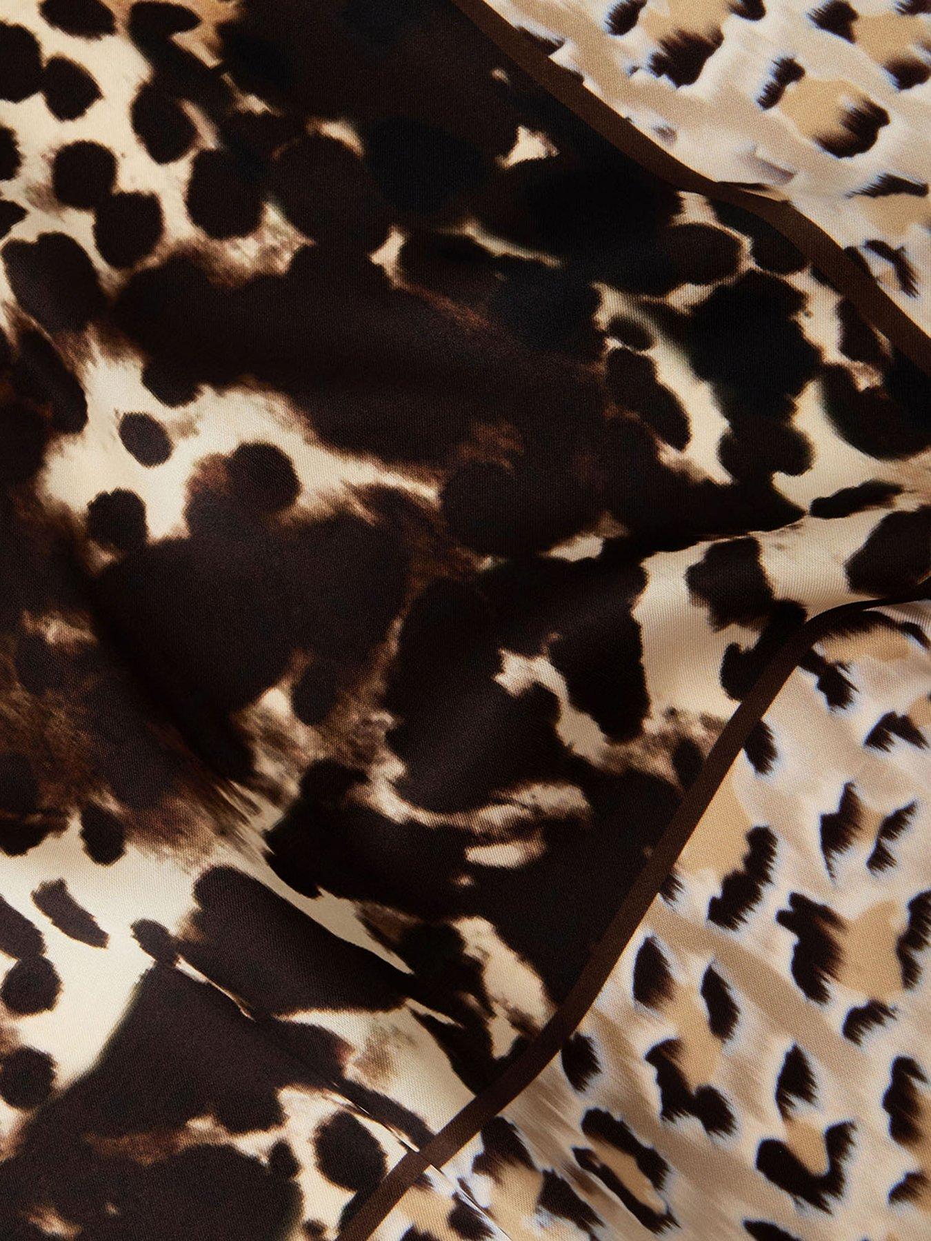  image of accessorize-animal-print-square-satin-scarf