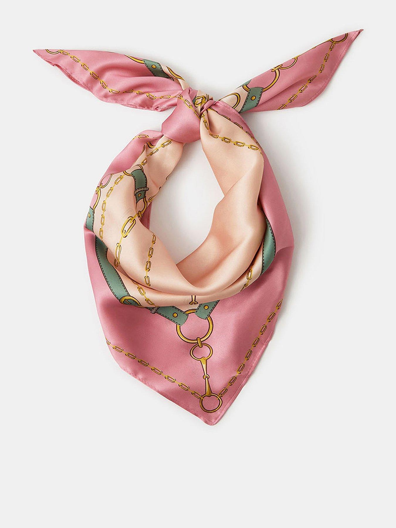 front image of accessorize-chain-print-square-satin-scarf