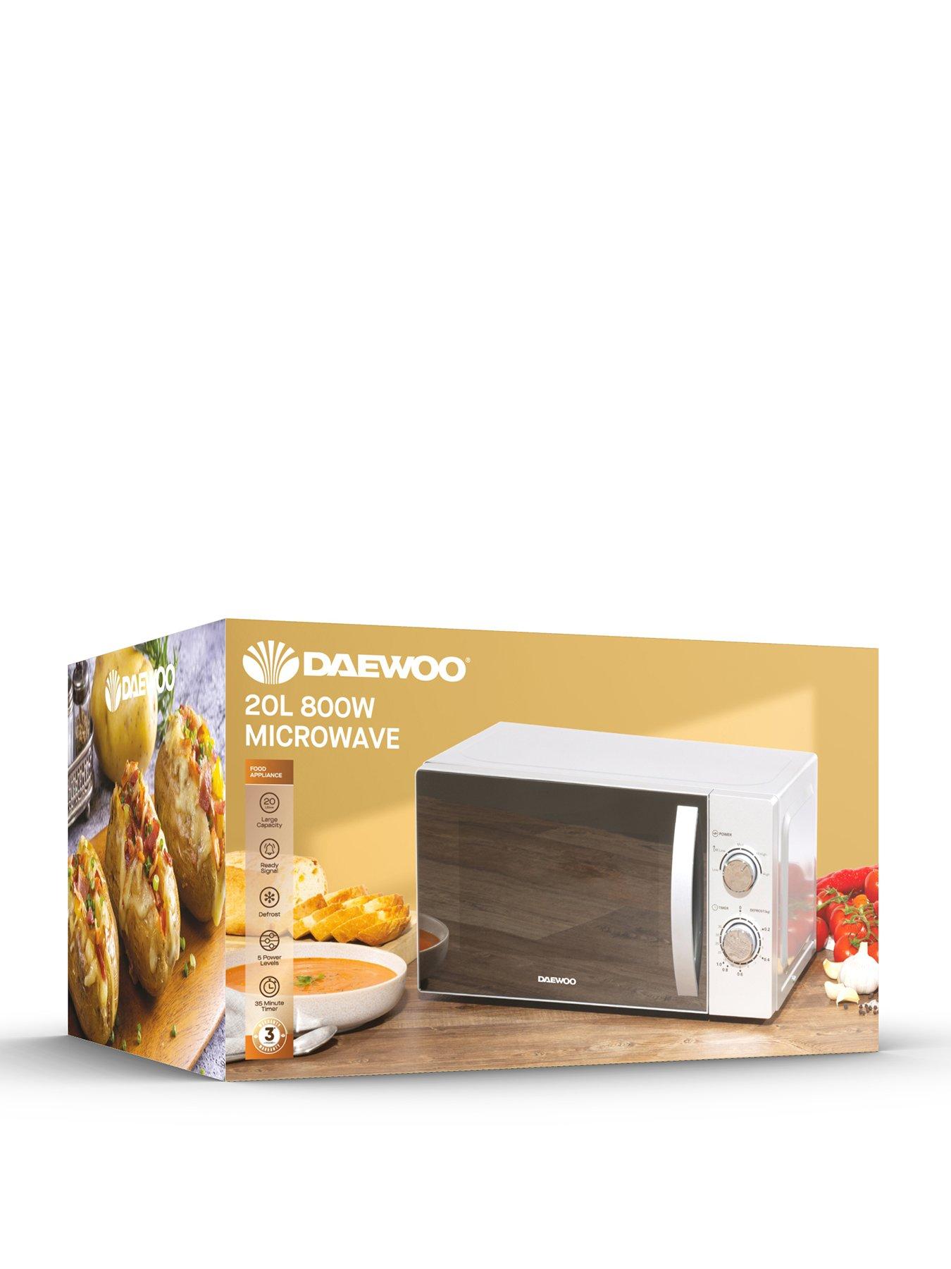 Daewoo NEW 800W 20L CAPACITY MICROWAVE - SLEEK SILVER METALLIC