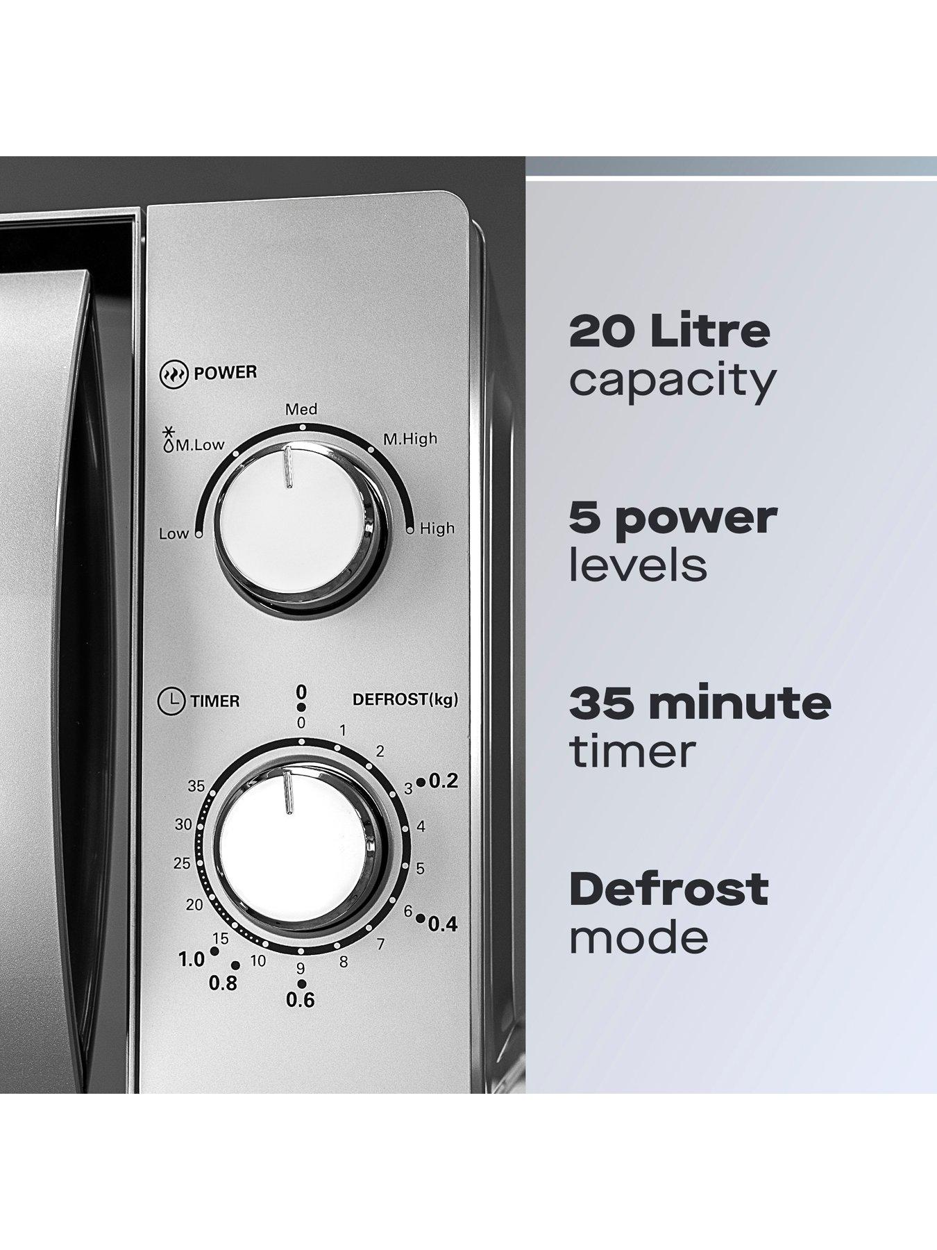 Image 2 of 5 of Daewoo New&nbsp;800W 20L Capacity Microwave&nbsp;-&nbsp;Silver&nbsp;
