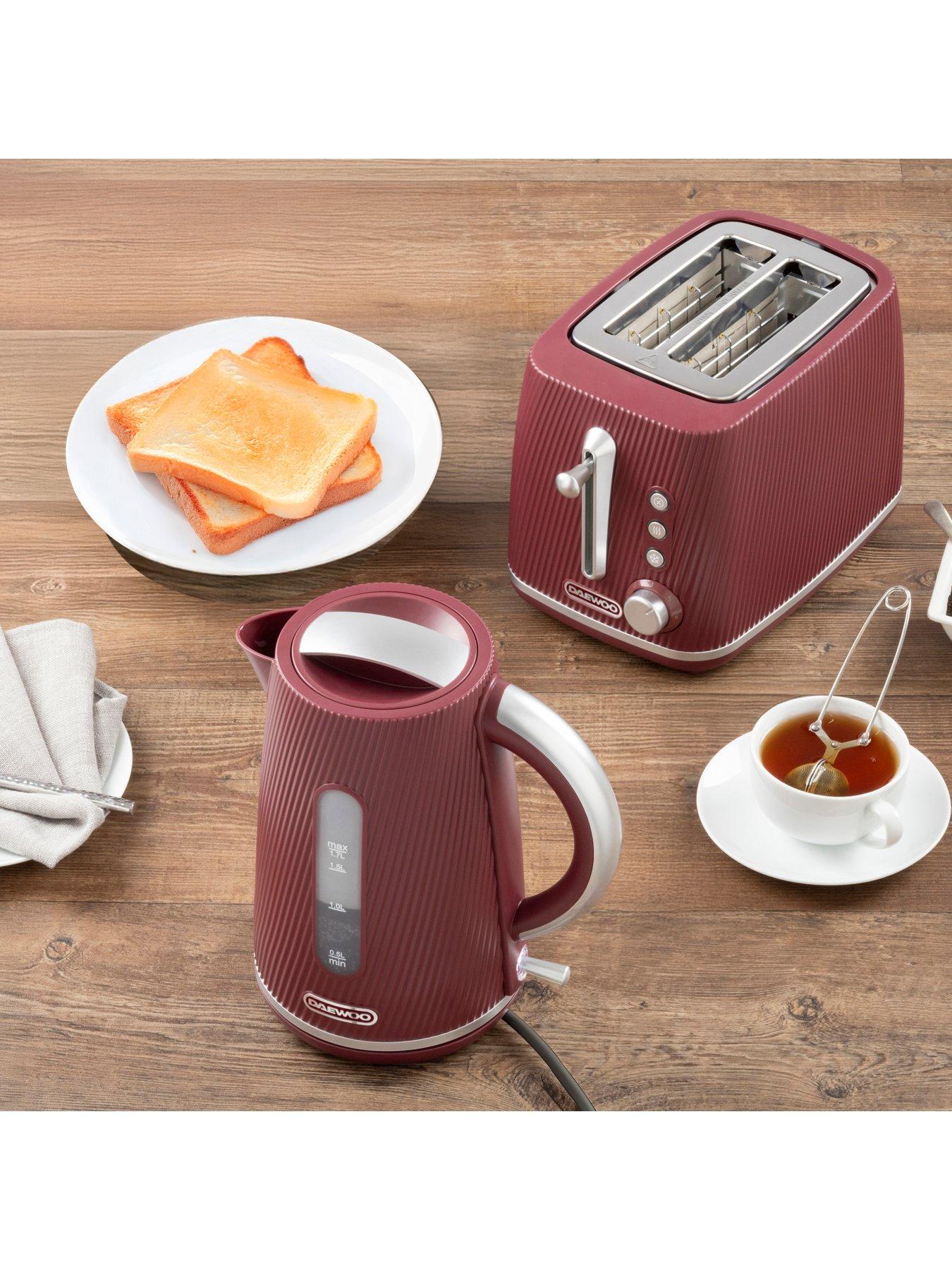 Image 2 of 4 of Daewoo Cascade 1.7L Kettle &amp; 2&nbsp;Slice Toaster Bundle - Ruby