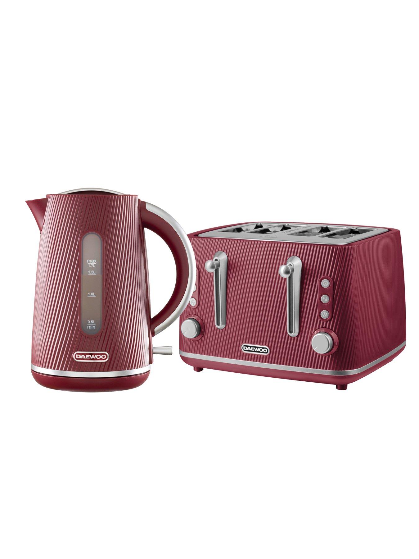 Image 2 of 4 of Daewoo Cascade 1.7L Kettle &amp; 4 Slice Toaster Bundle - Ruby