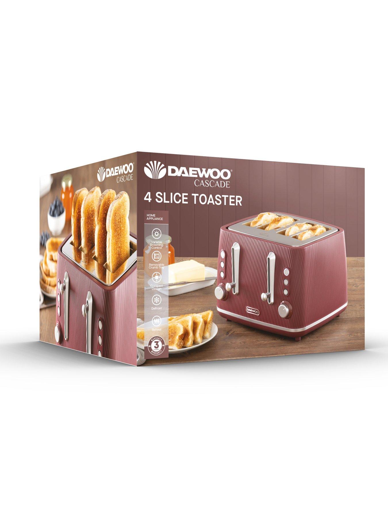 Daewoo Cascade 4 Slice Toaster - Ruby | Littlewoods