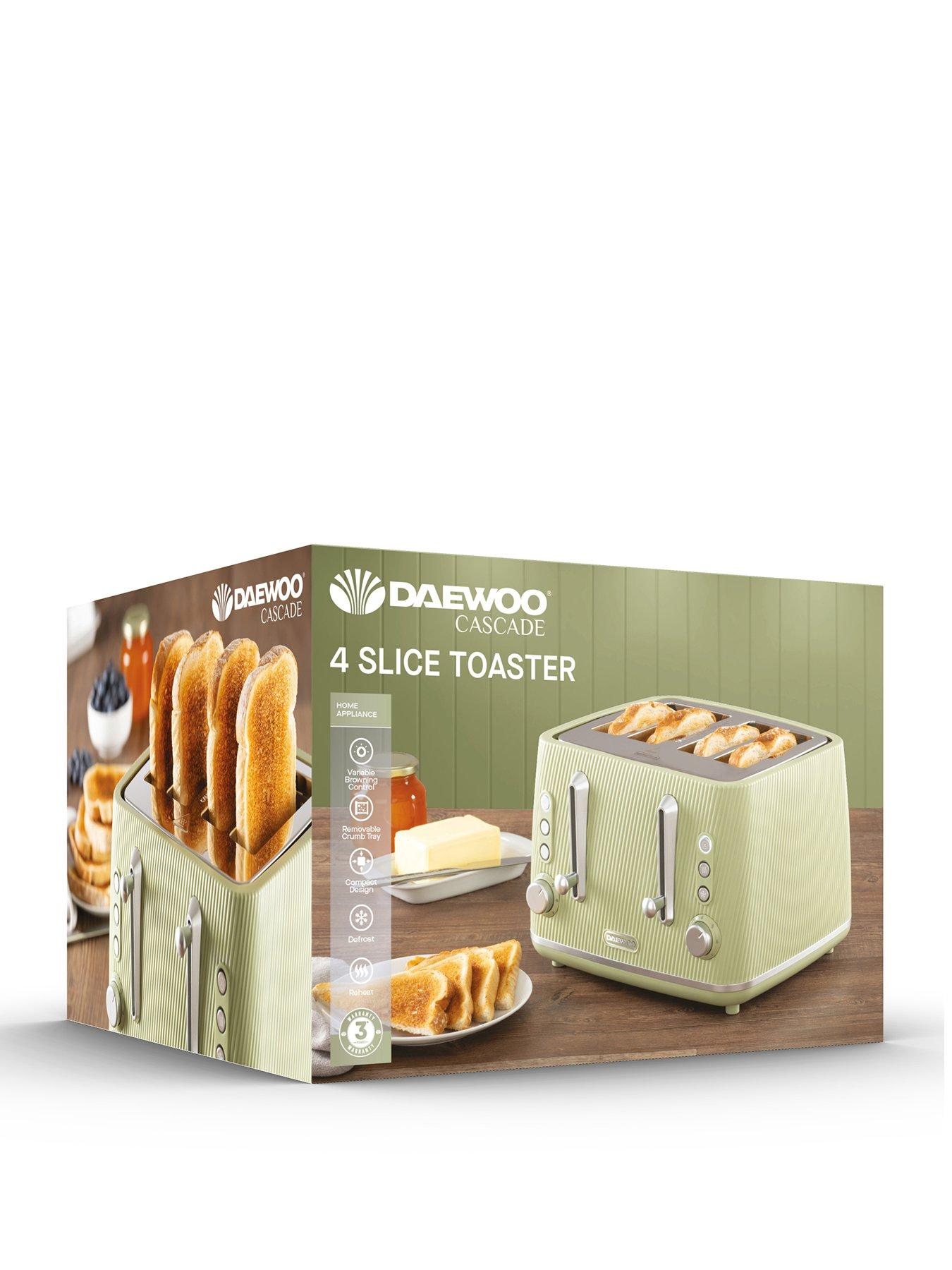 Daewoo Cascade 4 Slice Toaster - Sage