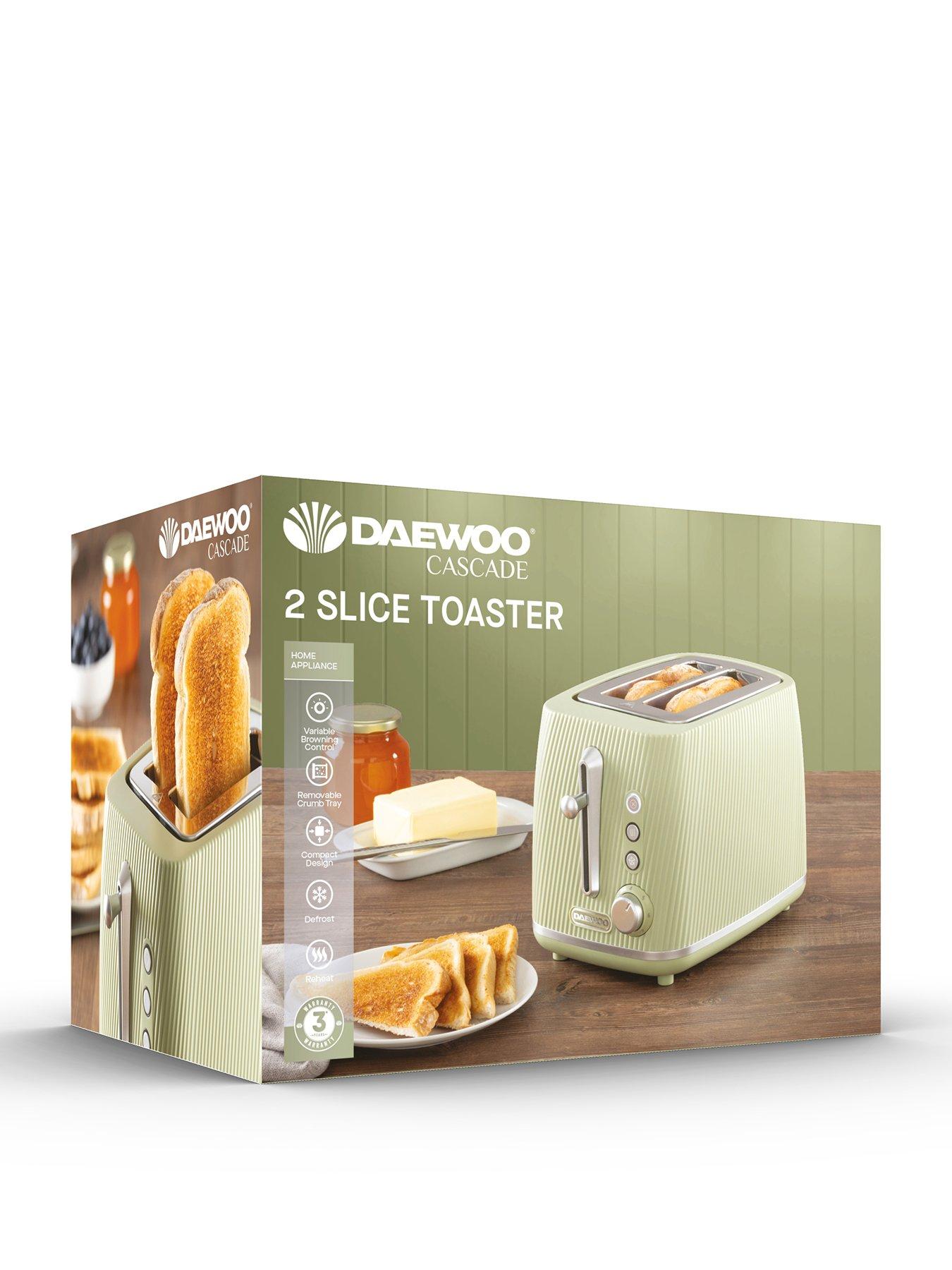Daewoo Cascade 2 Slice Toaster - Sage