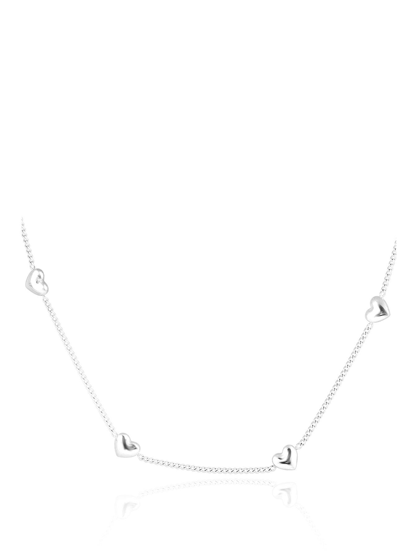 front image of the-love-collection-stainless-steel-multi-heart-necklace