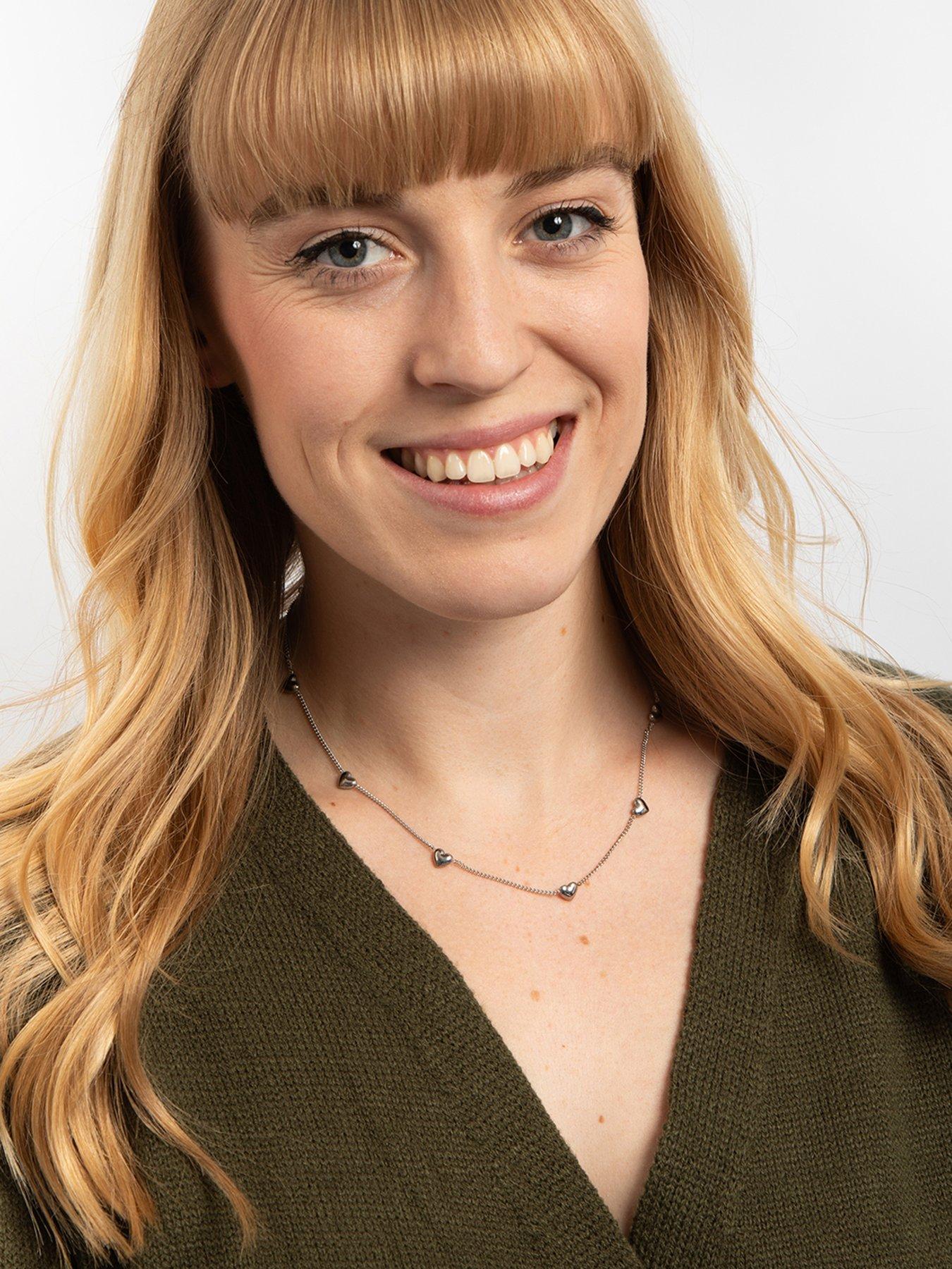  image of the-love-collection-stainless-steel-multi-heart-necklace