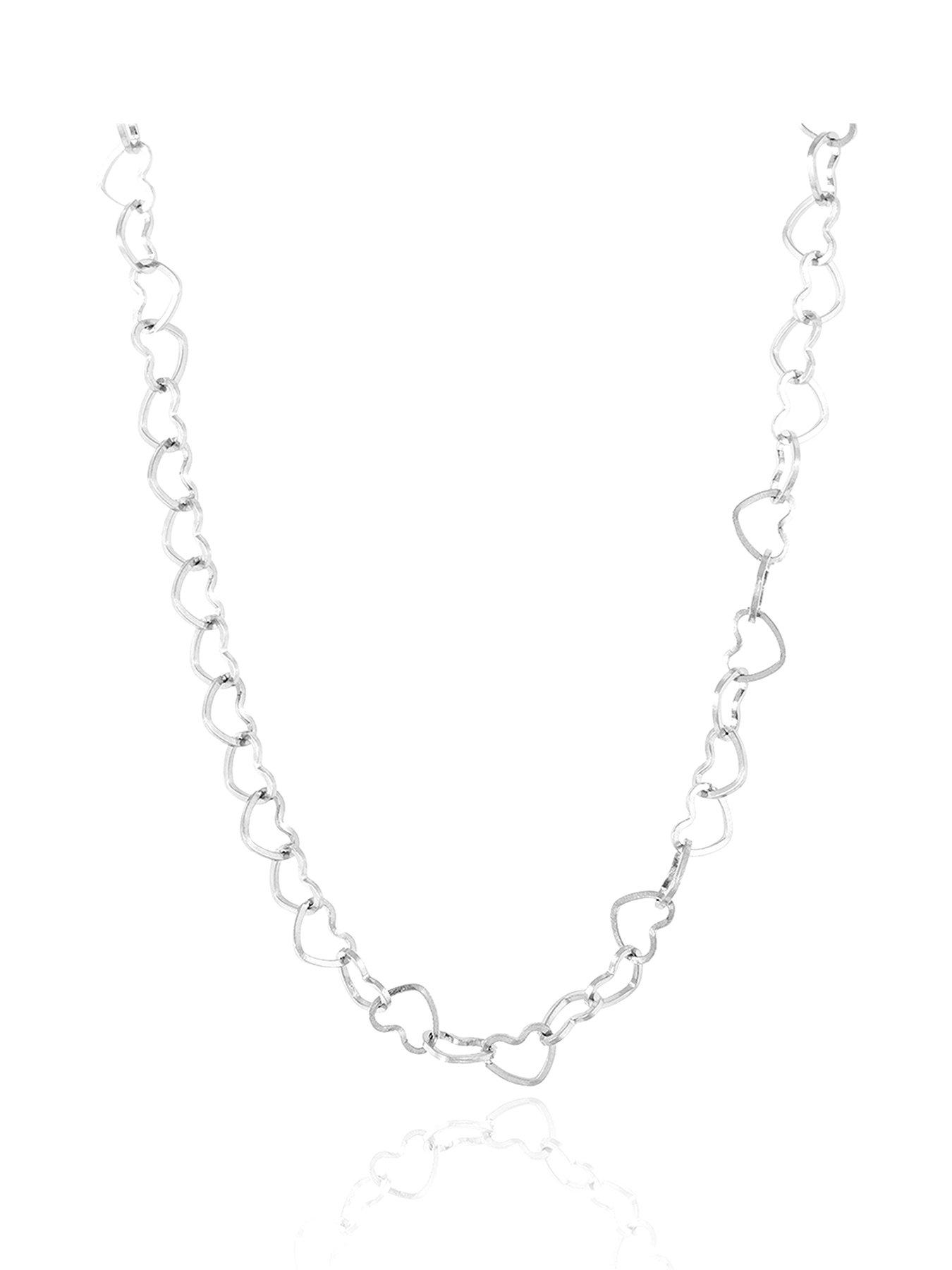  image of the-love-collection-stainless-steel-linked-heart-necklace