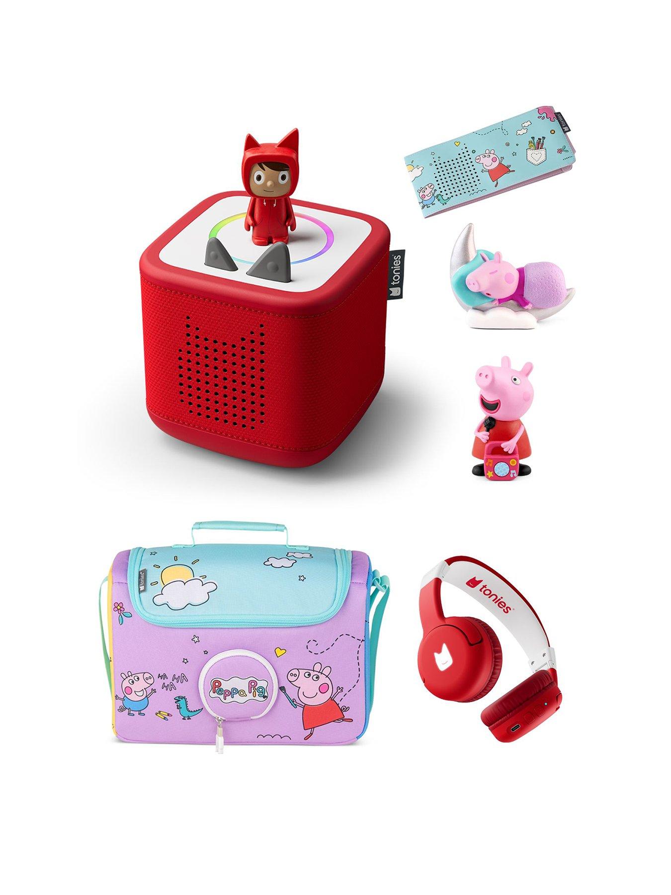 Tonies Toniebox 2 Peppa Pig Mega Bundle - inc. 2 Characters, Peppa Pig Sleeve, Headphones and Carry Case