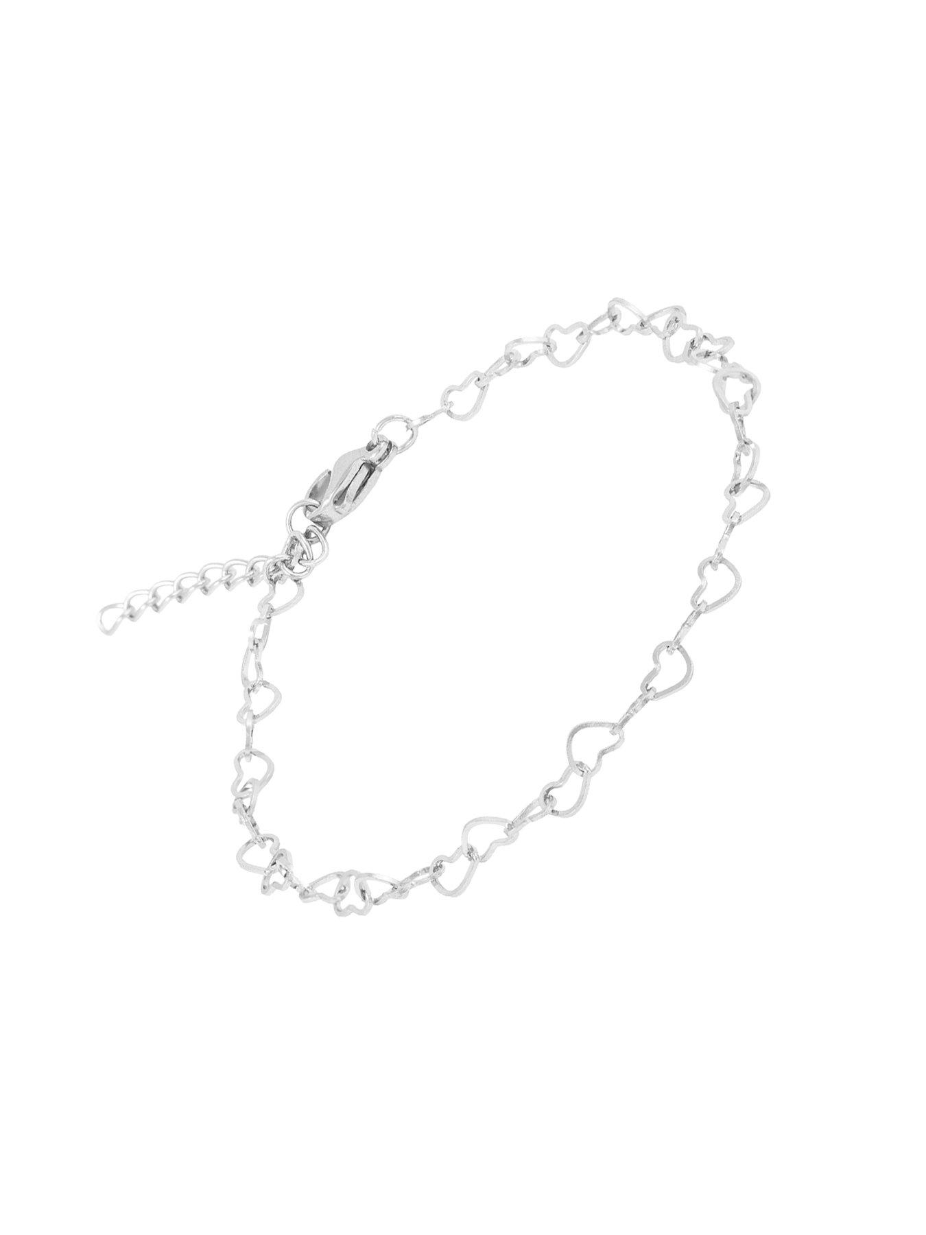  image of the-love-collection-stainless-steel-linked-heart-bracelet
