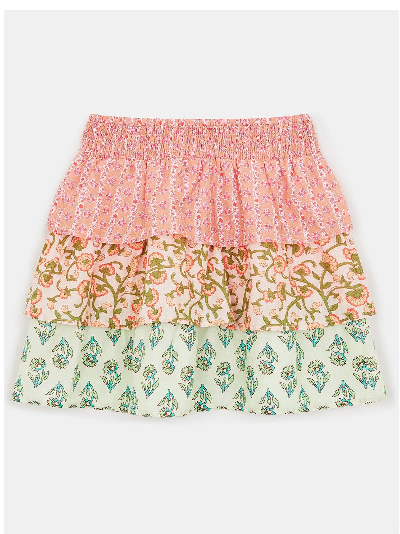 Image 2 of 3 of Accessorize Girls Floral Ra Ra Skirt - Pink