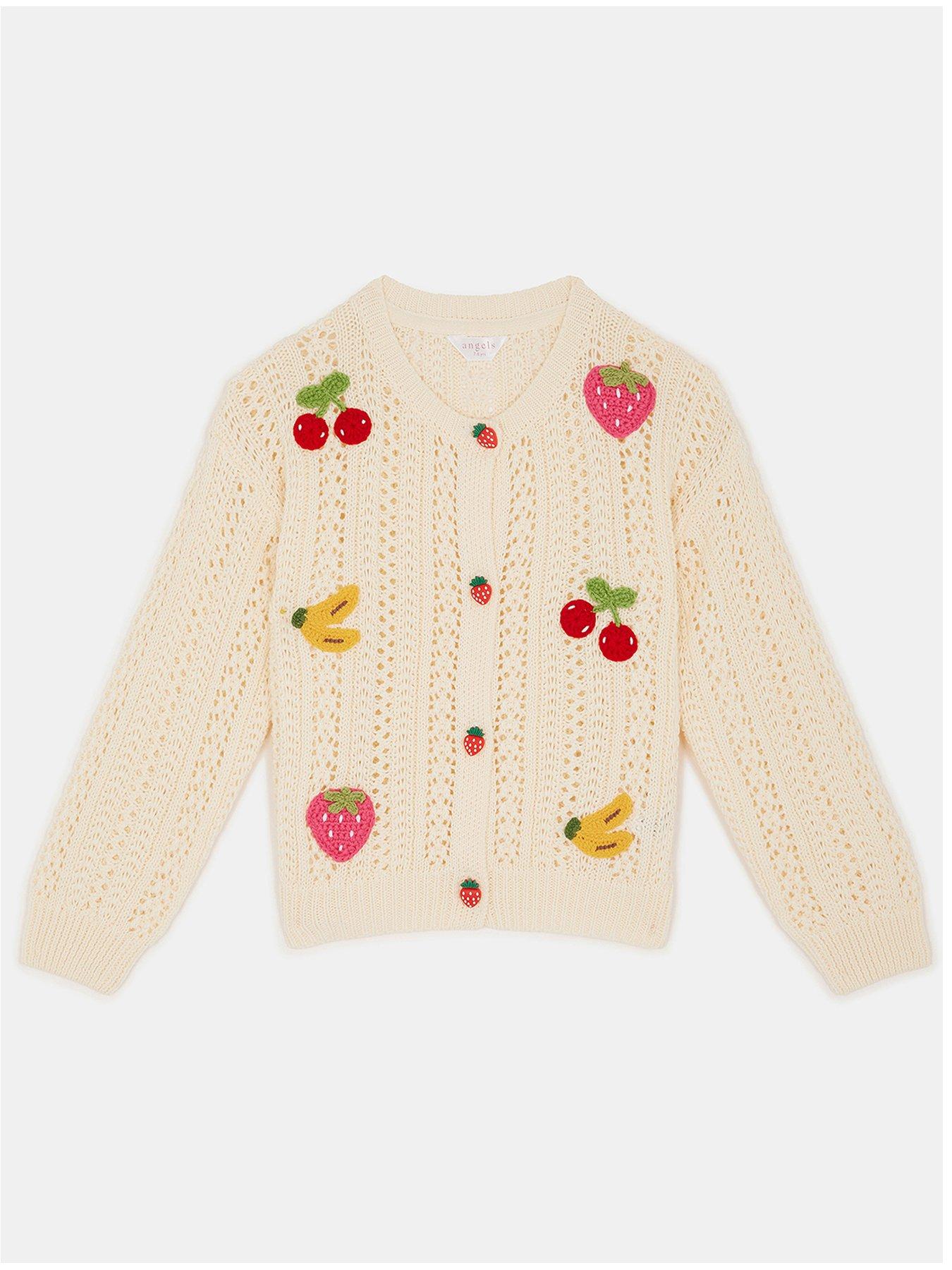Image 1 of 3 of Accessorize Girls Fruit Cardigan - Light Cream