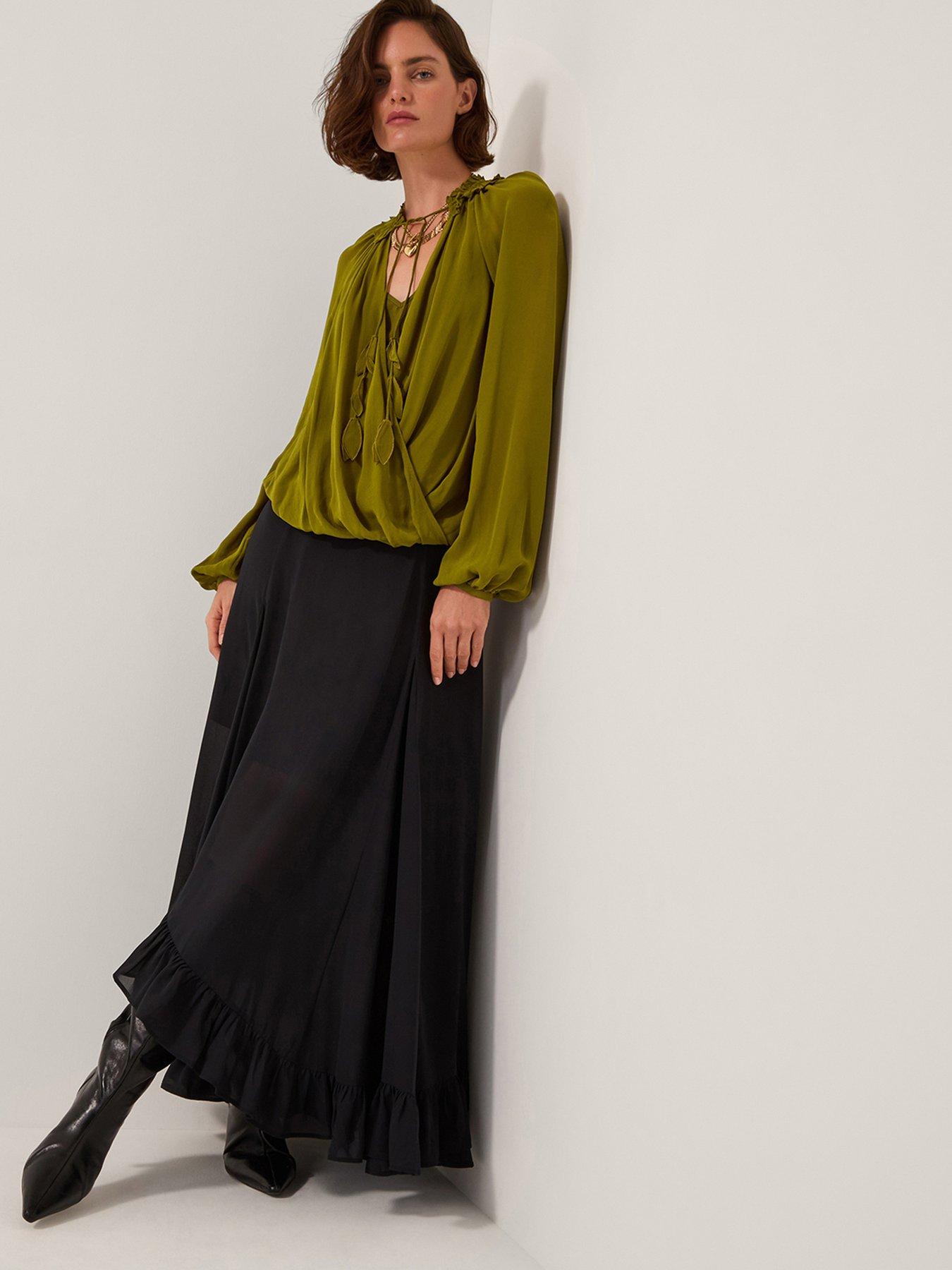 Monsoon Ellie Wrap Front Blouse - Green
