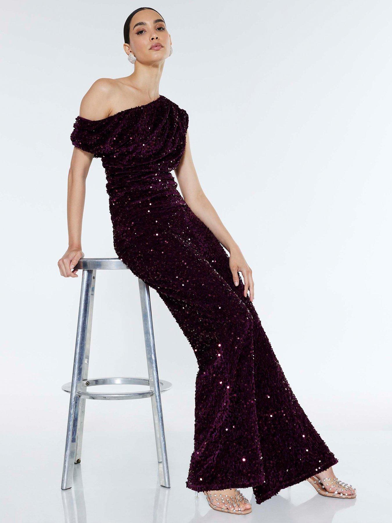 Image 3 of 4 of River Island Pull On Velvet Sequin Trouser - Red