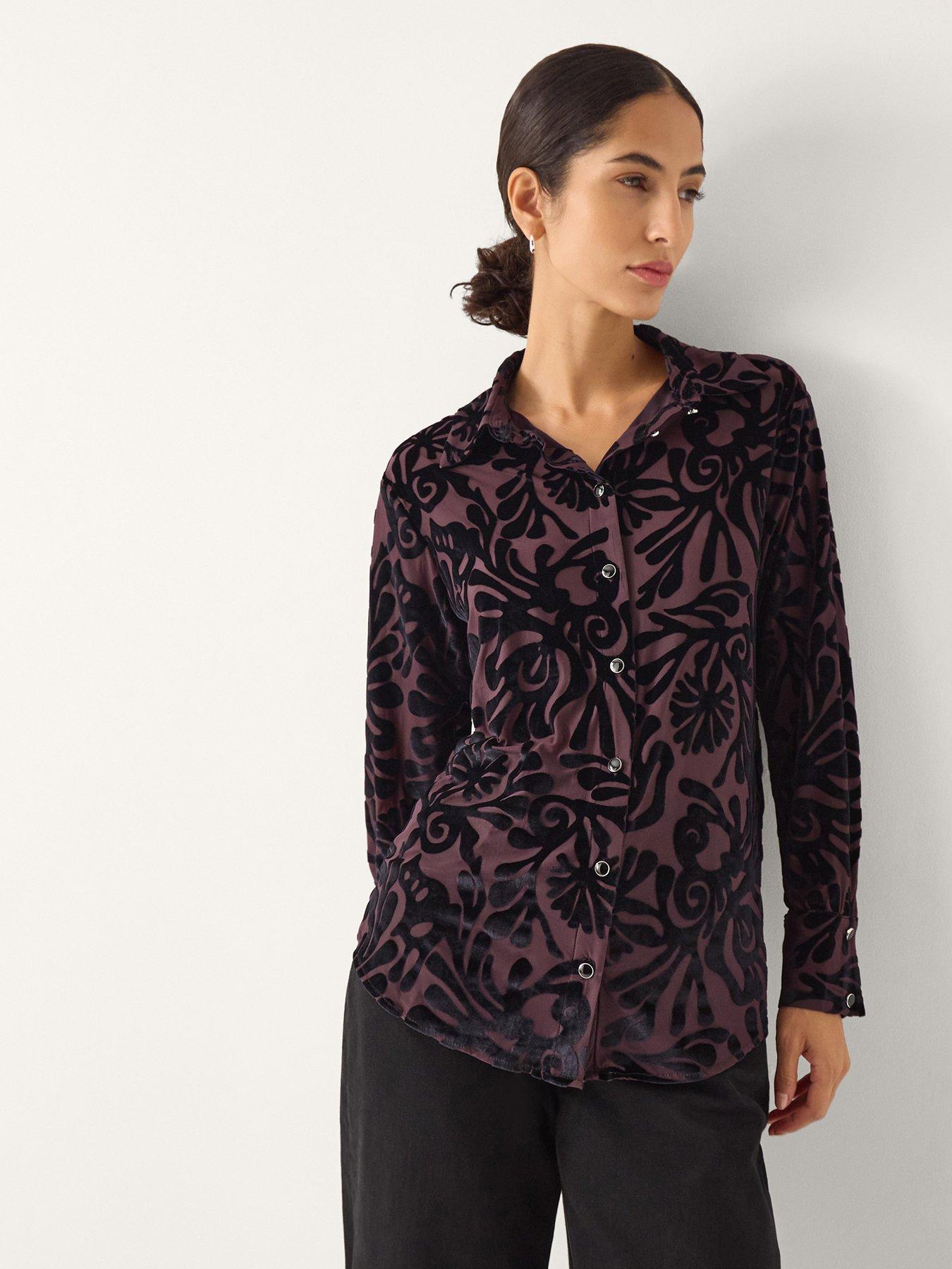 Monsoon Debe Devore Shirt - Purple
