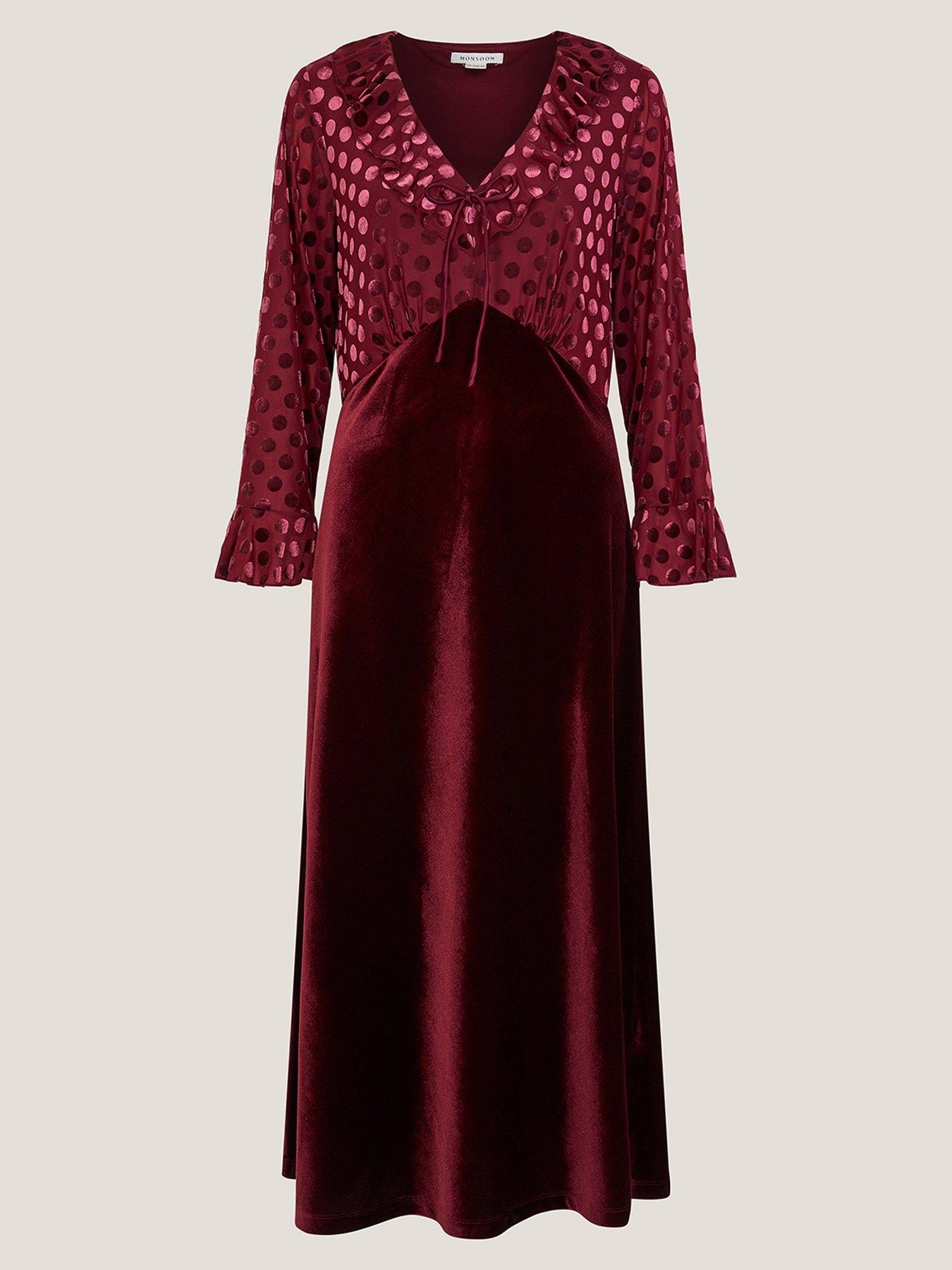 monsoon red lace dress Monsoon Layla Red lace dress, size 12, middi, pencil shift dress