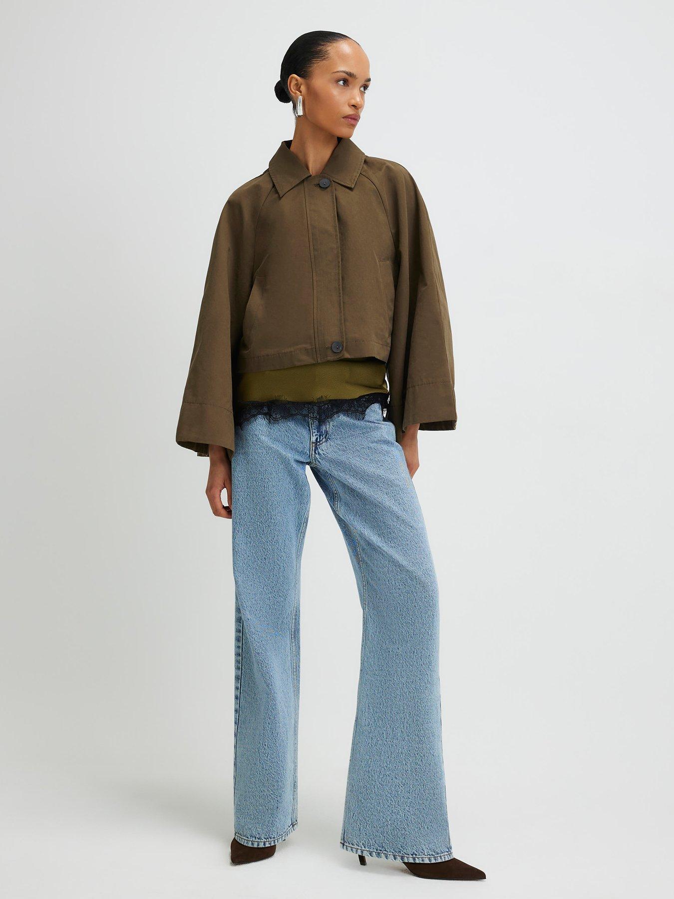 River Island Batwing Sleeve Barn Jacket - Green