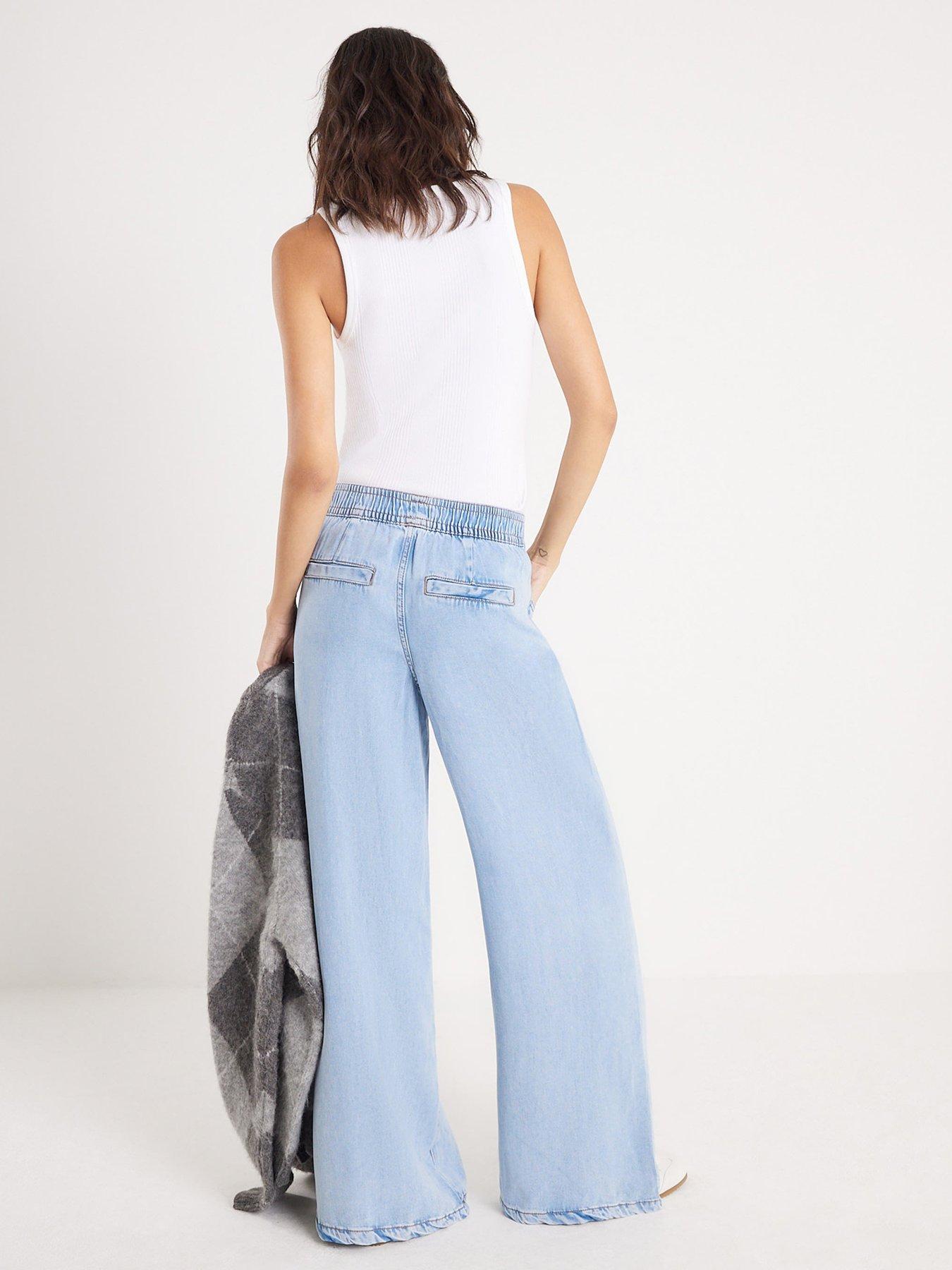 Image 2 of 4 of River Island Wide Leg Pj Pant Jasmine - Blue