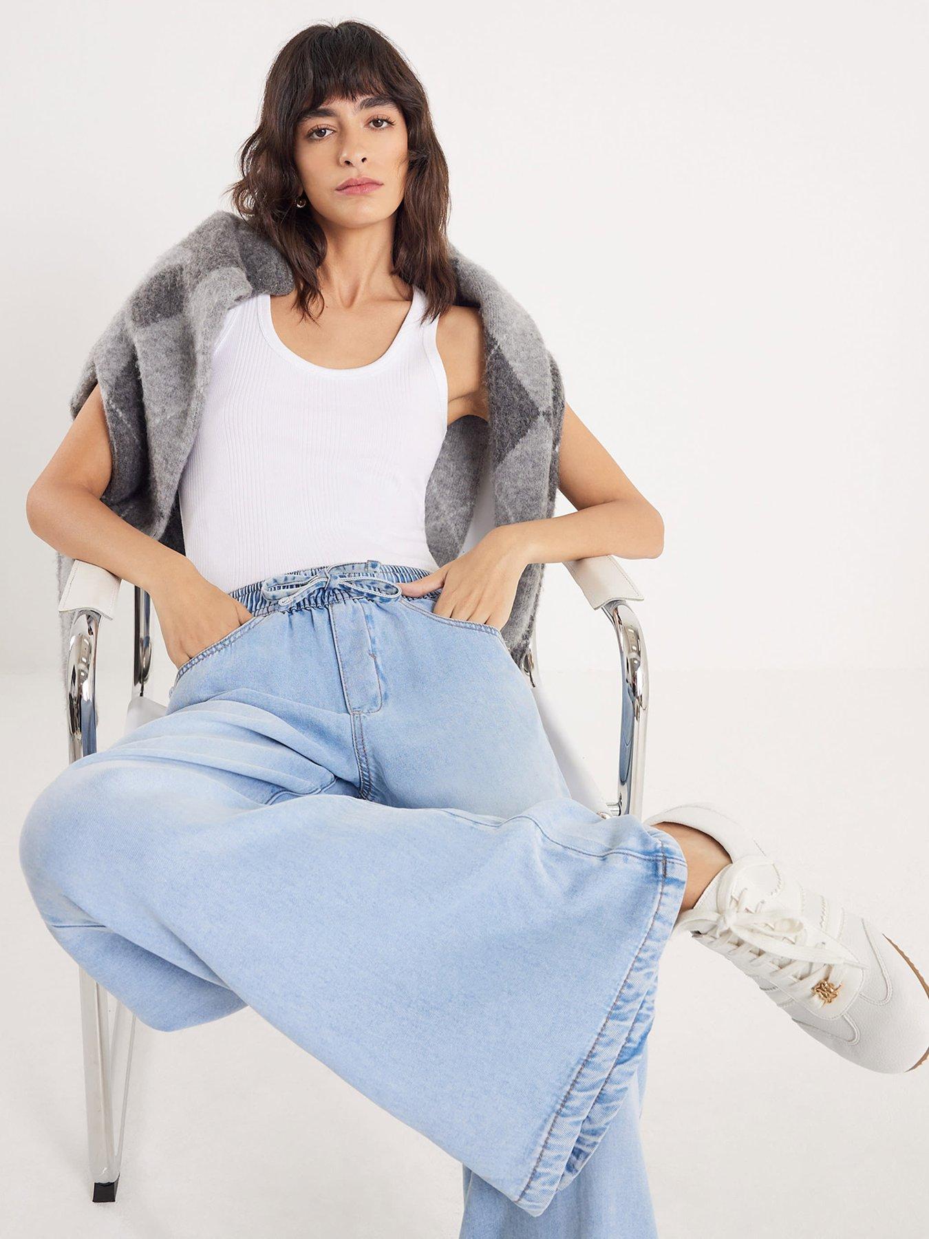 Image 3 of 4 of River Island Wide Leg Pj Pant Jasmine - Blue