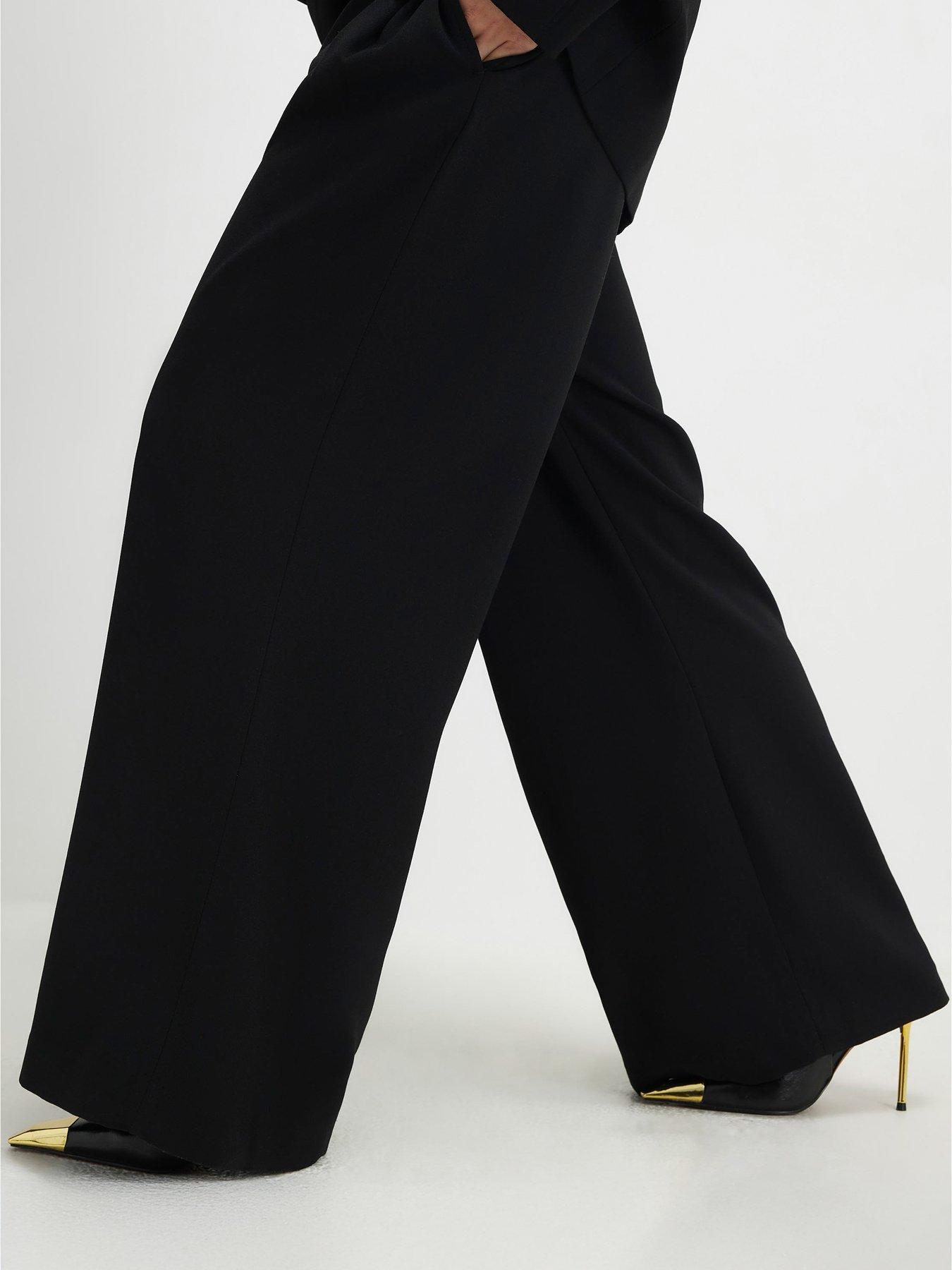  image of river-island-wide-leg-trouser-black