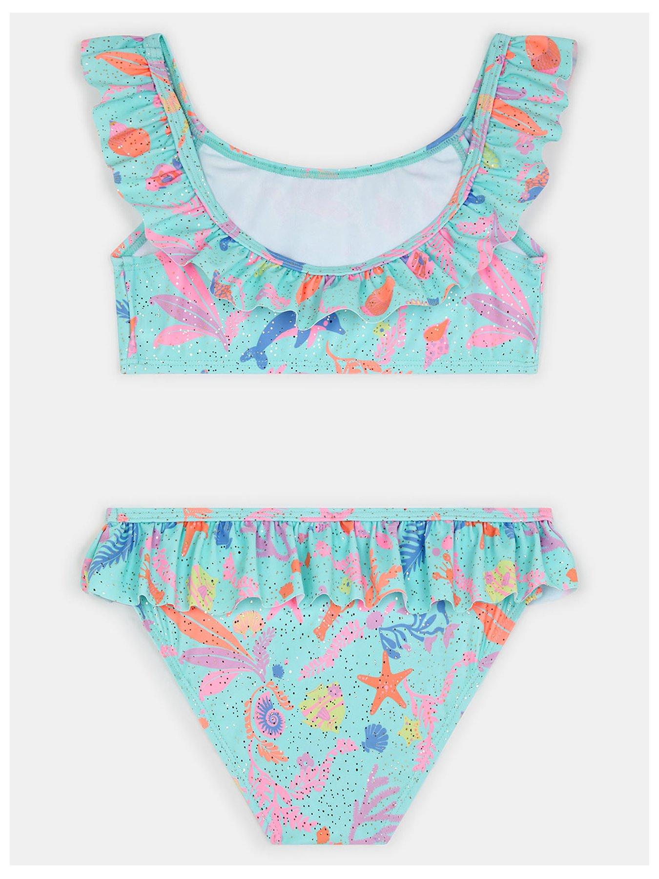 Image 2 of 3 of Accessorize Girls Sealife Frill Bikini - Multi