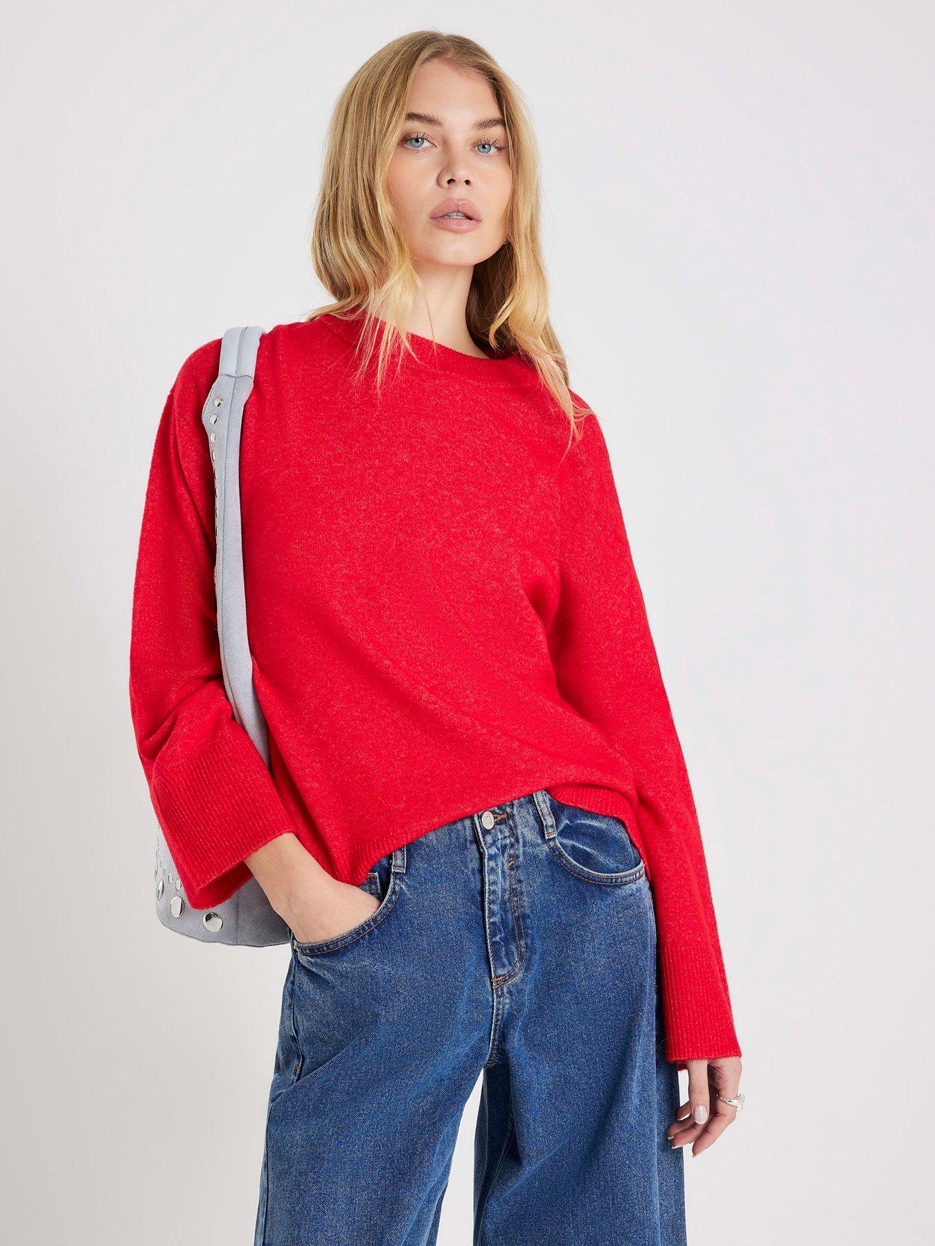 River Island Crew Jumper - Red