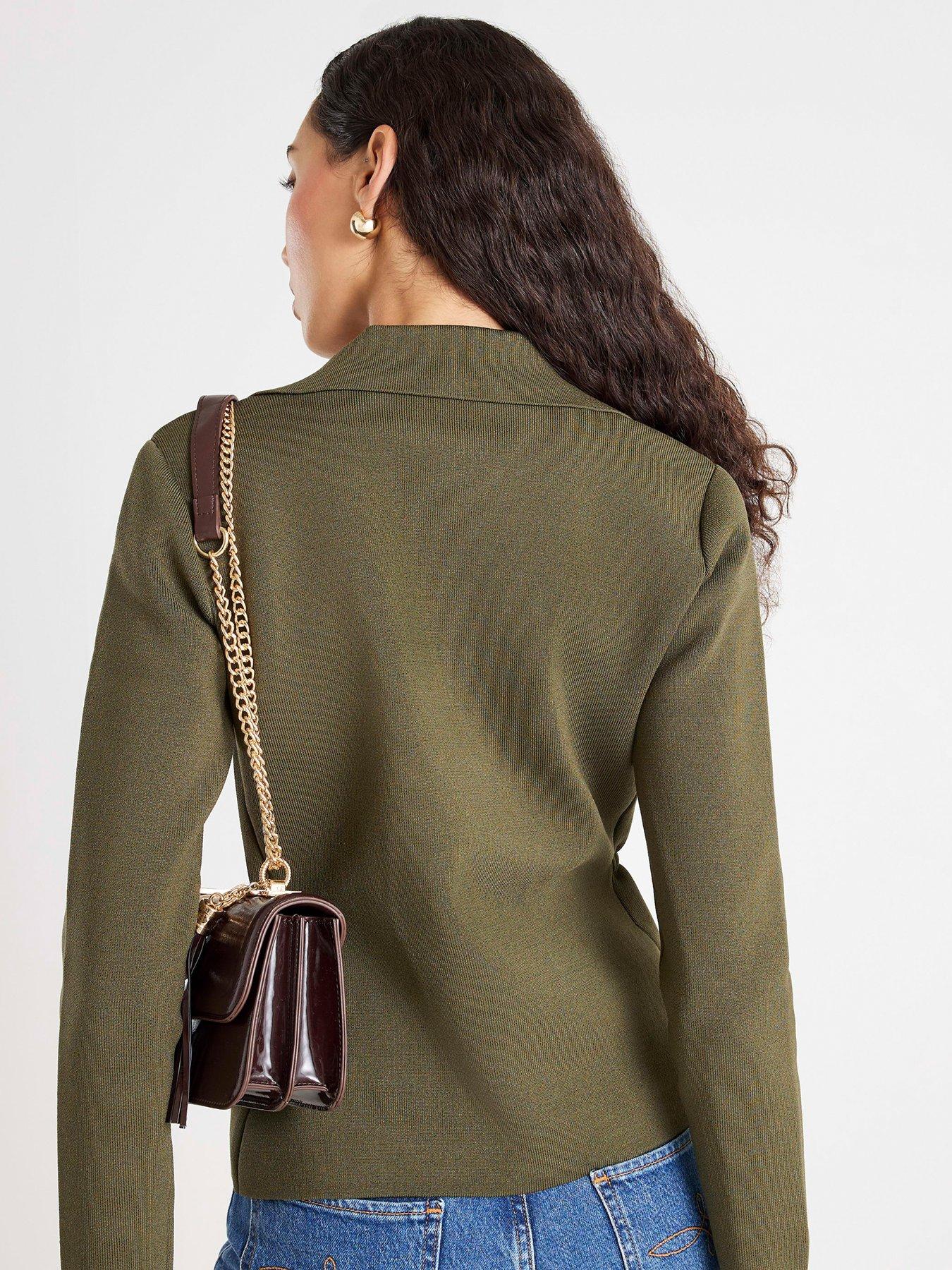 Image 2 of 4 of River Island Blazer Cardigan - Green