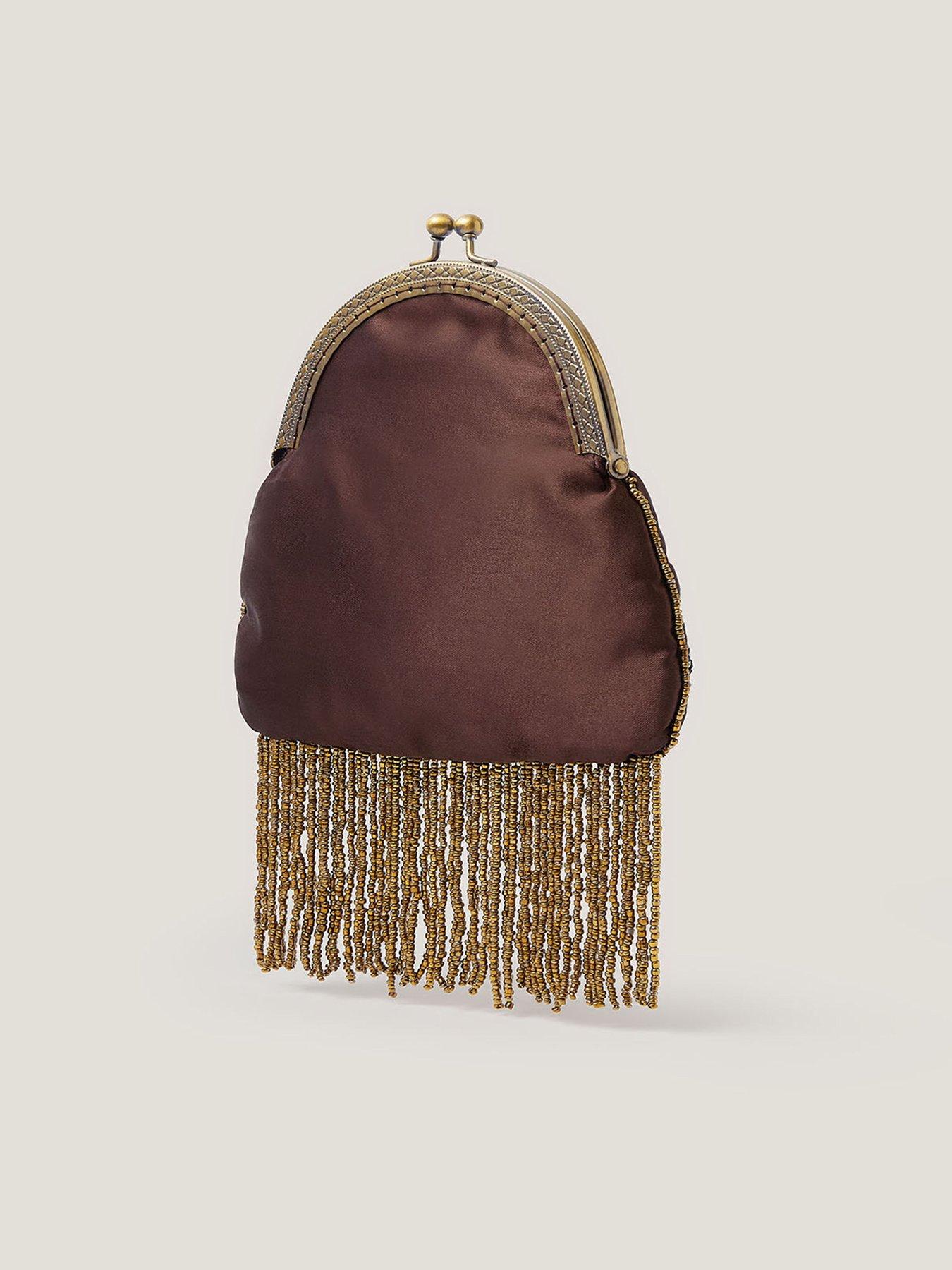  image of monsoon-adela-embellished-tassel-purse-brown