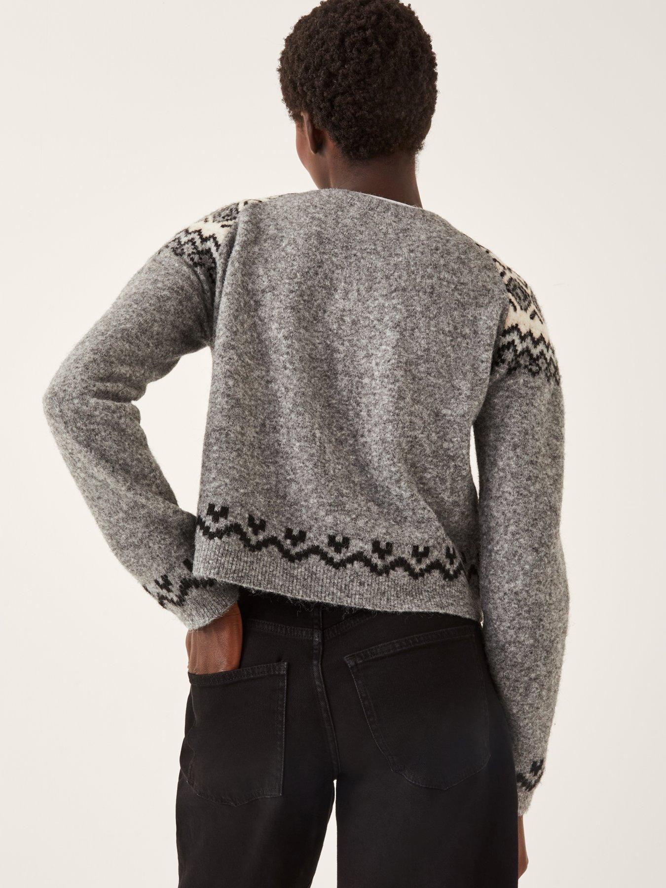 Image 2 of 5 of Monsoon Fina Fairisle Cardigan - Grey