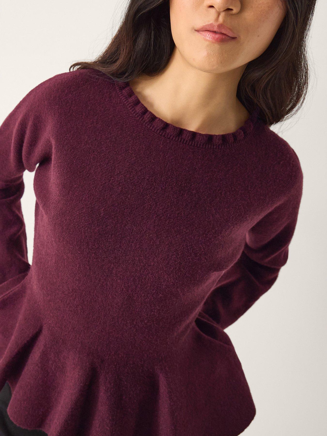 Image 1 of 5 of Monsoon Peony Peplum Jumper - Red